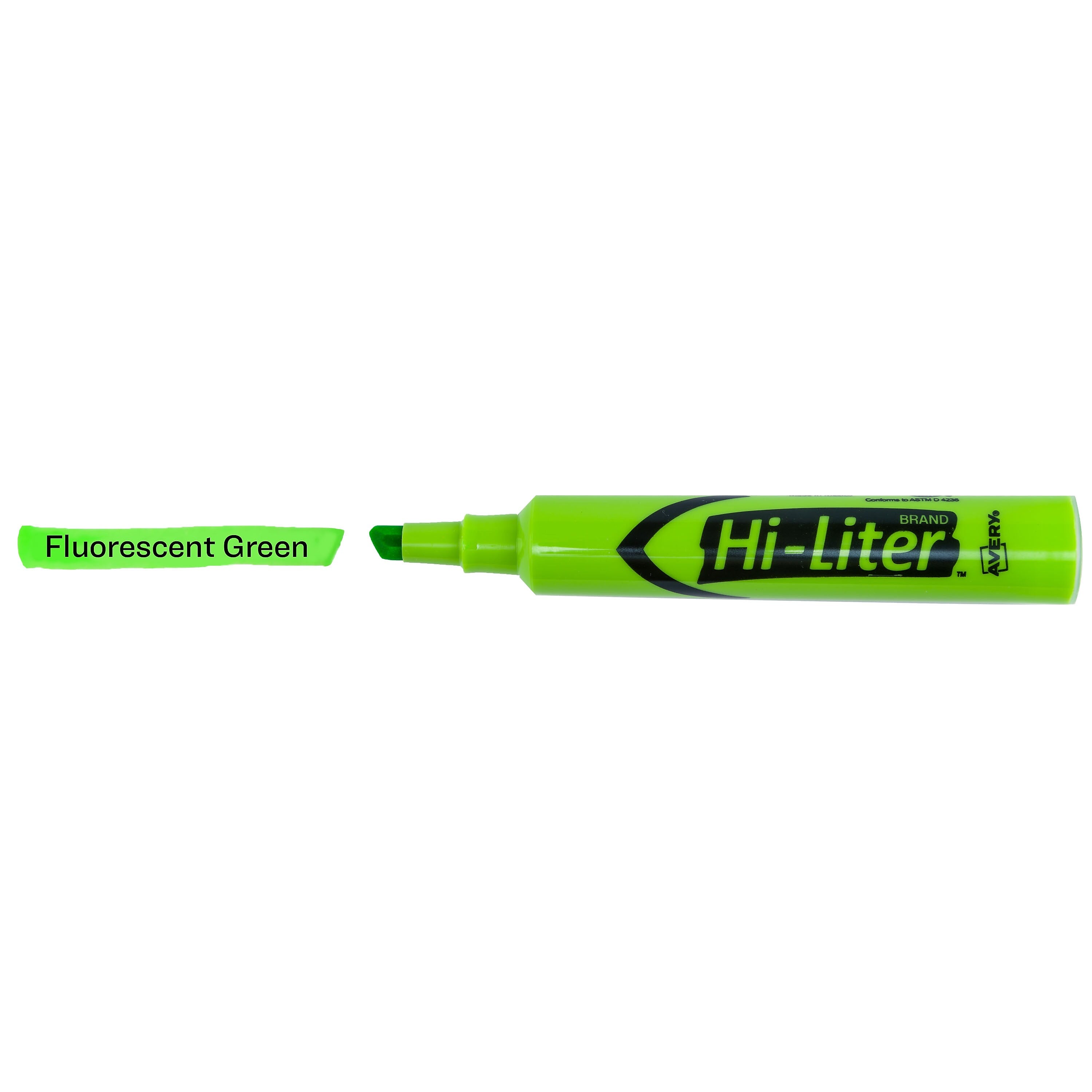 Avery Hi-Liter Tank Highlighters, Chisel, Green, Dozen