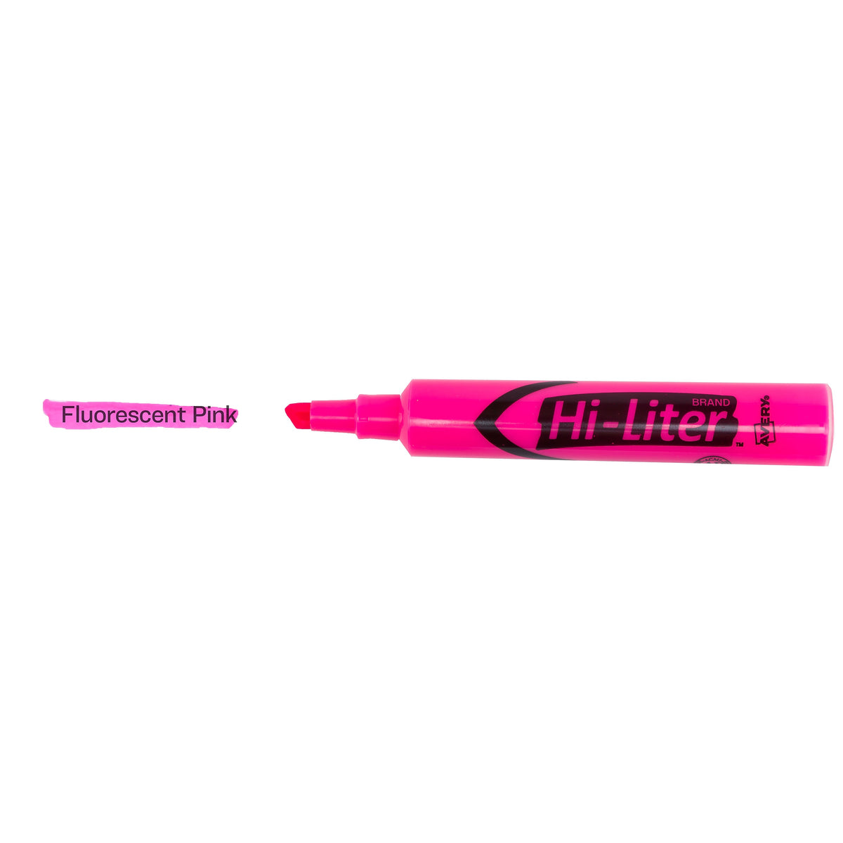 Avery Hi-Liter Tank Highlighters, Chisel, Pink, Dozen