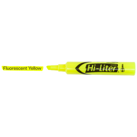 Avery Hi-Liter Tank Highlighters, Chisel, Yellow, Dozen