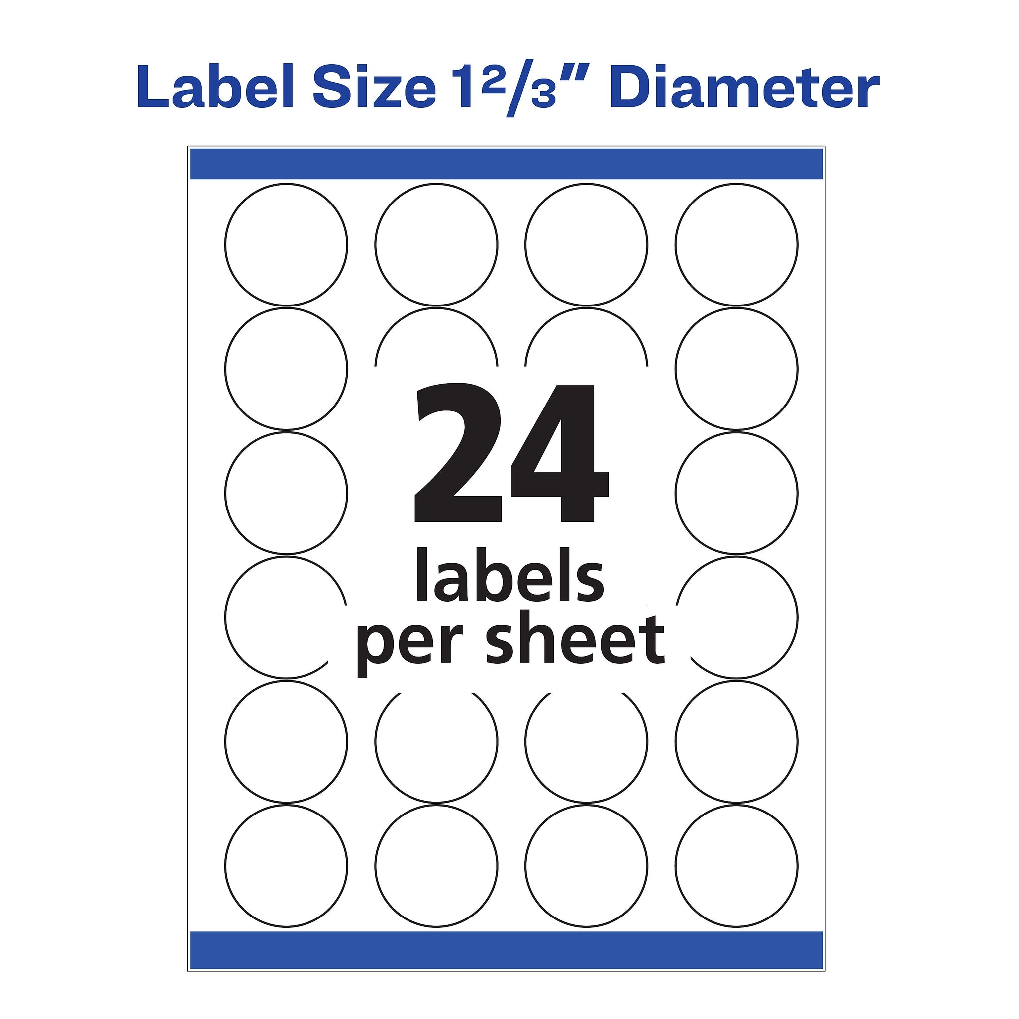Avery High-Visibility Laser Specialty Labels, 1 2/3
