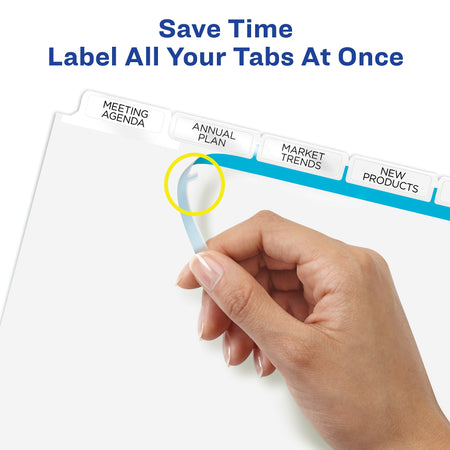 Avery Index Maker Big Tab Paper Dividers with Print & Apply Label Sheets, 5 Tabs, White, 5 Sets/Pack