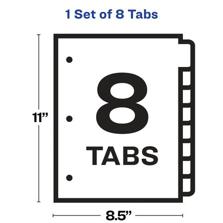 Avery Index Maker Big Tab Paper Dividers with Print & Apply Label Sheets, 8 Tabs, White