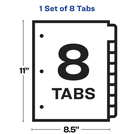 Avery Index Maker Big Tab Paper Dividers with Print & Apply Label Sheets, 8 Tabs, White