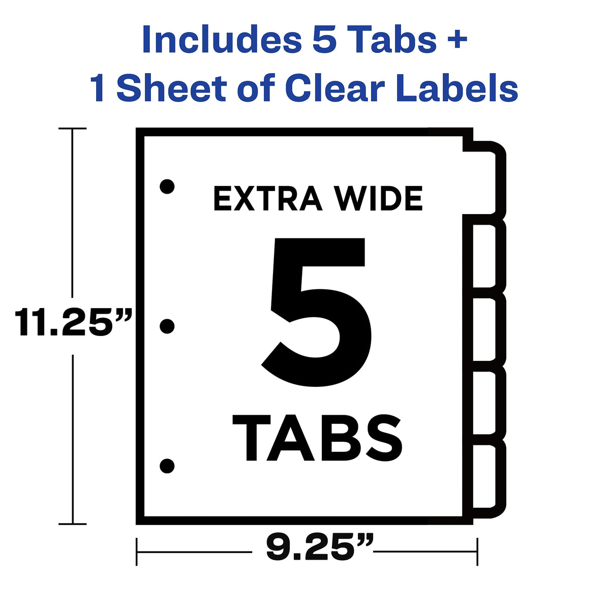 Avery Index Maker Extra-Wide Paper Dividers with Print & Apply Label Sheets, 5 Tabs, White