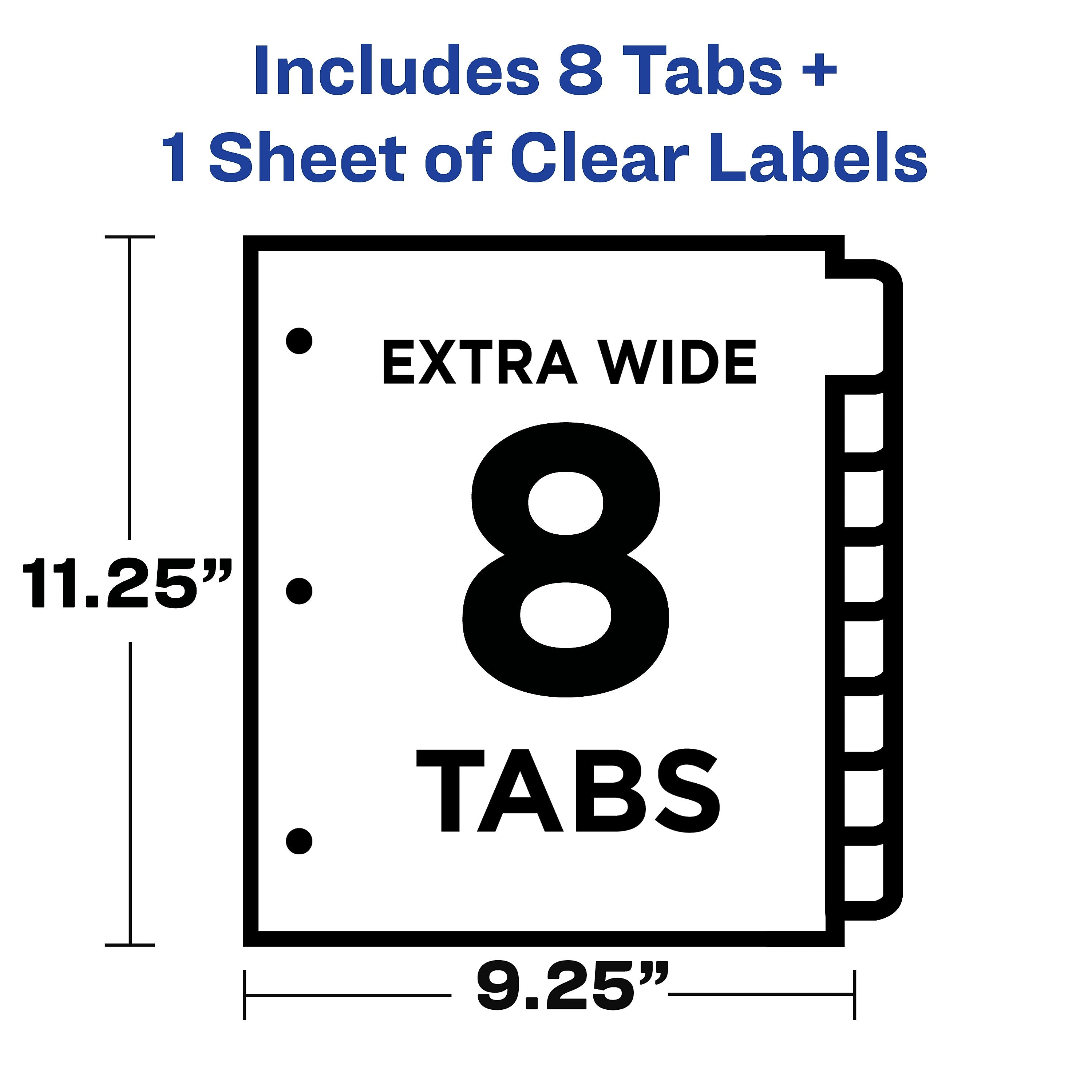 Avery Index Maker Extra-Wide Paper Dividers with Print & Apply Label Sheets, 8 Tabs, White