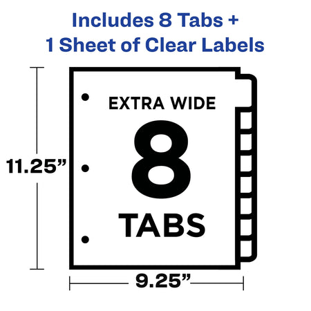 Avery Index Maker Extra-Wide Paper Dividers with Print & Apply Label Sheets, 8 Tabs, White