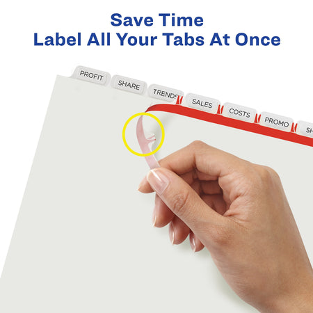 Avery Index Maker Extra-Wide Paper Dividers with Print & Apply Label Sheets, 8 Tabs, White