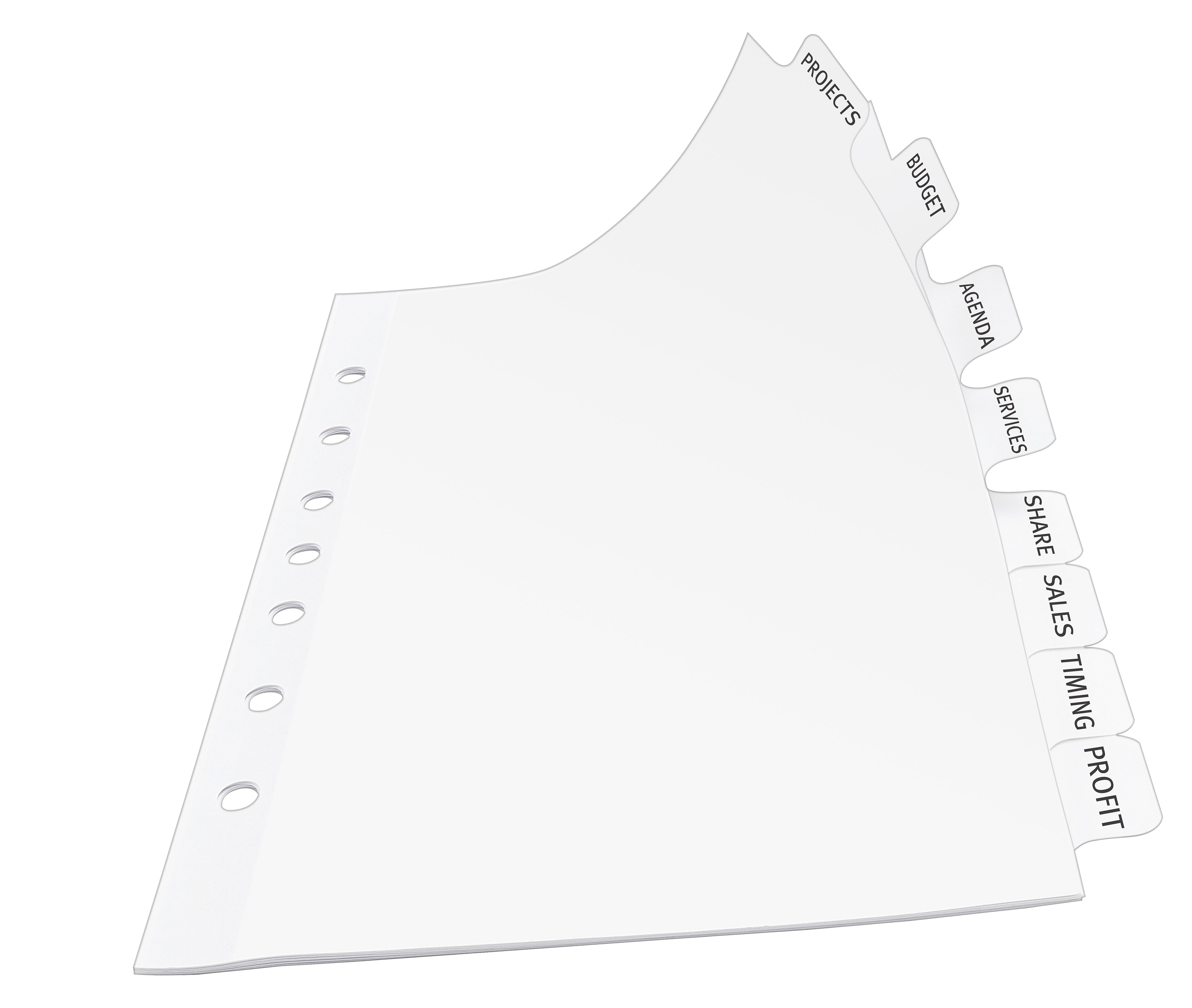 Avery Index Maker Mini Paper Dividers with Print & Apply Label Sheets, 8 Tabs, White