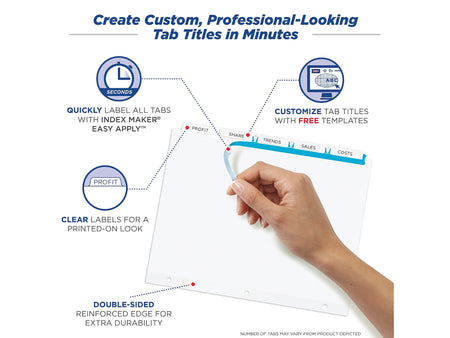 Avery Index Maker Paper Dividers with Print & Apply Label Sheets, 12 Tabs, White