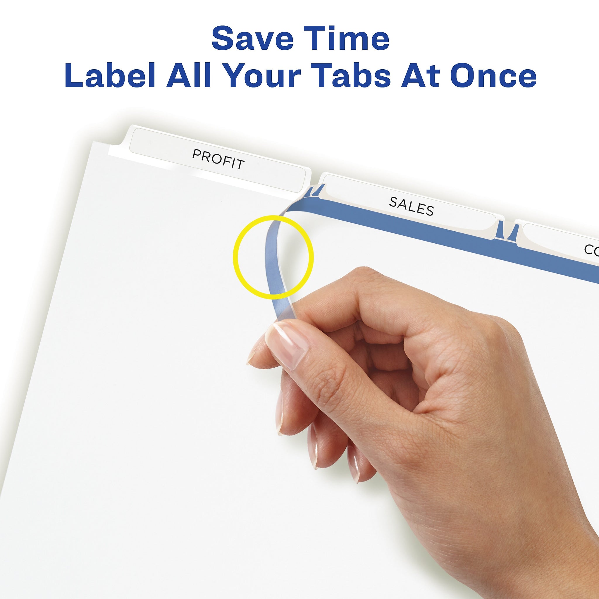 Avery Index Maker Paper Dividers with Print & Apply Label Sheets, 3 Tabs, White, 25 Sets/Pack