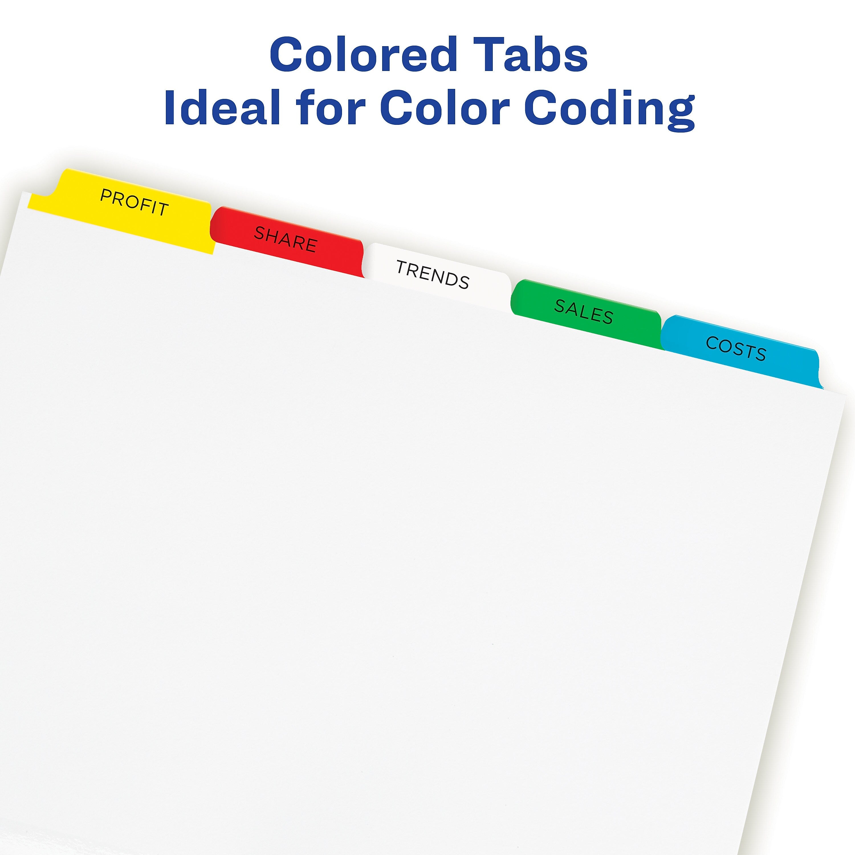 Avery Index Maker Paper Dividers with Print & Apply Label Sheets, 5 Tabs, Multicolor, 5 Sets/Pack