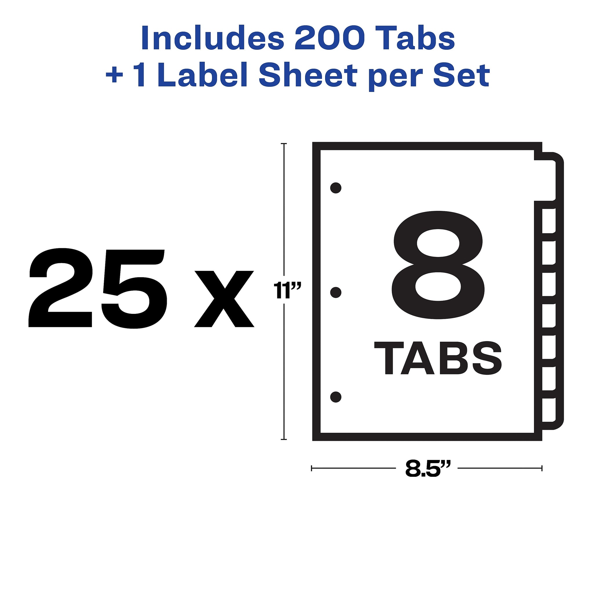 Avery Index Maker Paper Dividers with Print & Apply Label Sheets, 8 Tabs, Multicolor, 25 Sets/Pack