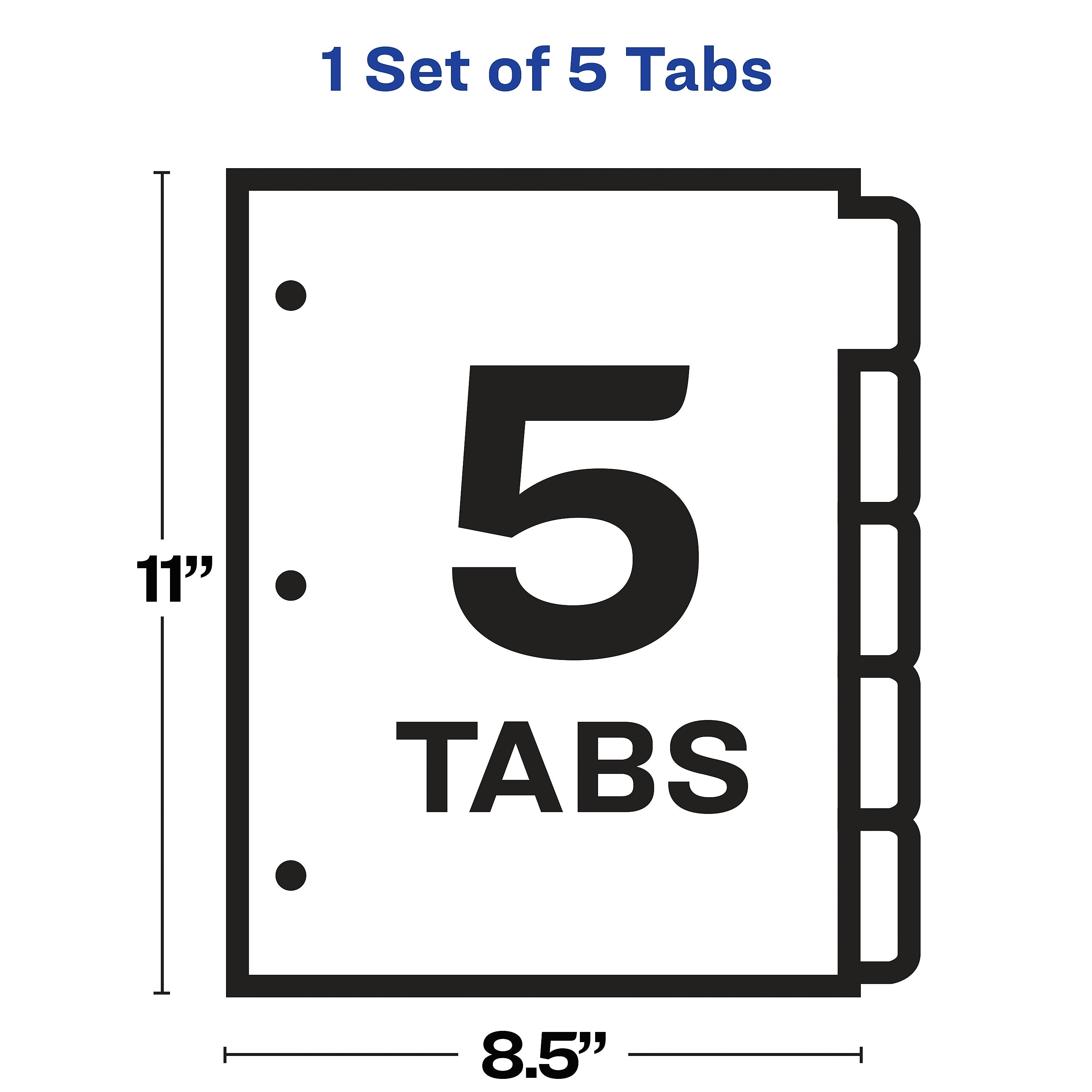Avery Index Maker Plastic Dividers with Print & Apply Label Sheets, 5 Tabs, Frosted White