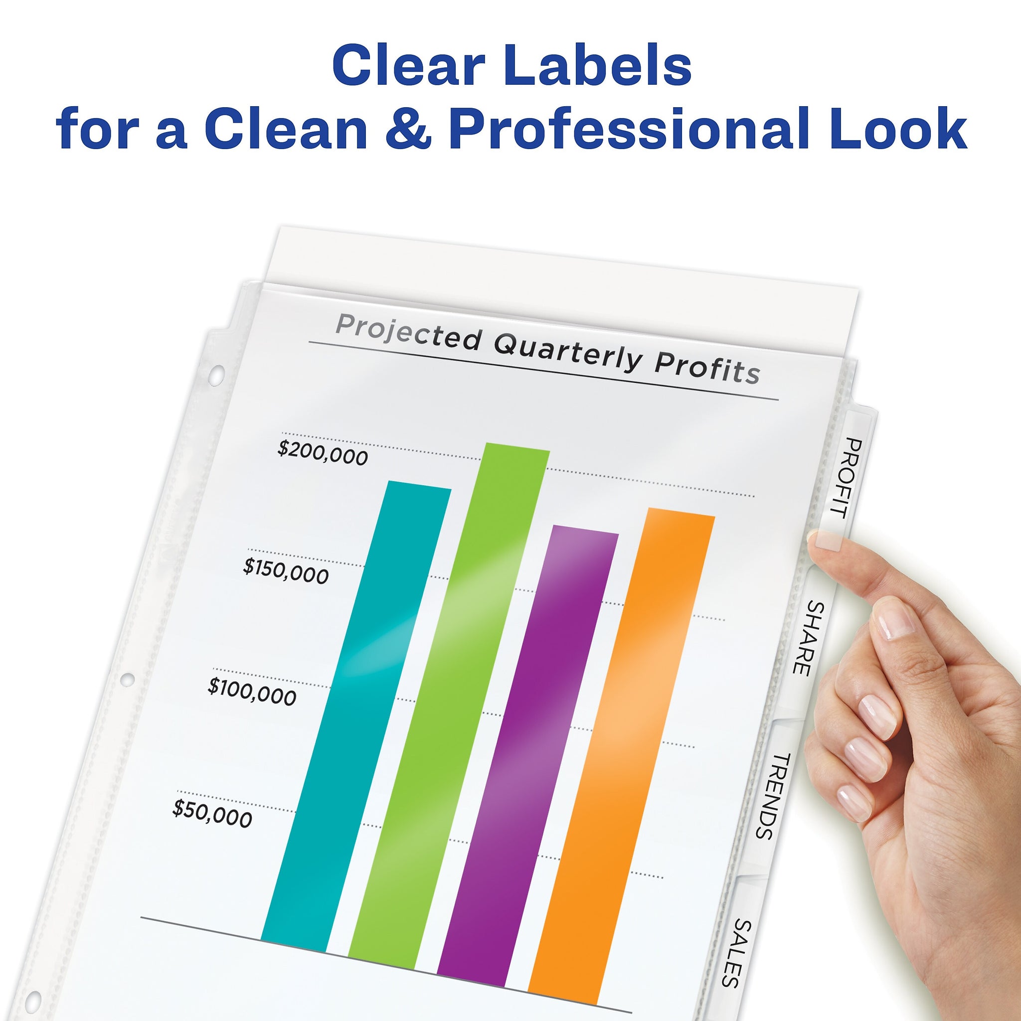 Avery Index Maker Sheet Protector Dividers with Print & Apply Label Sheets, 8 Tabs, Clear