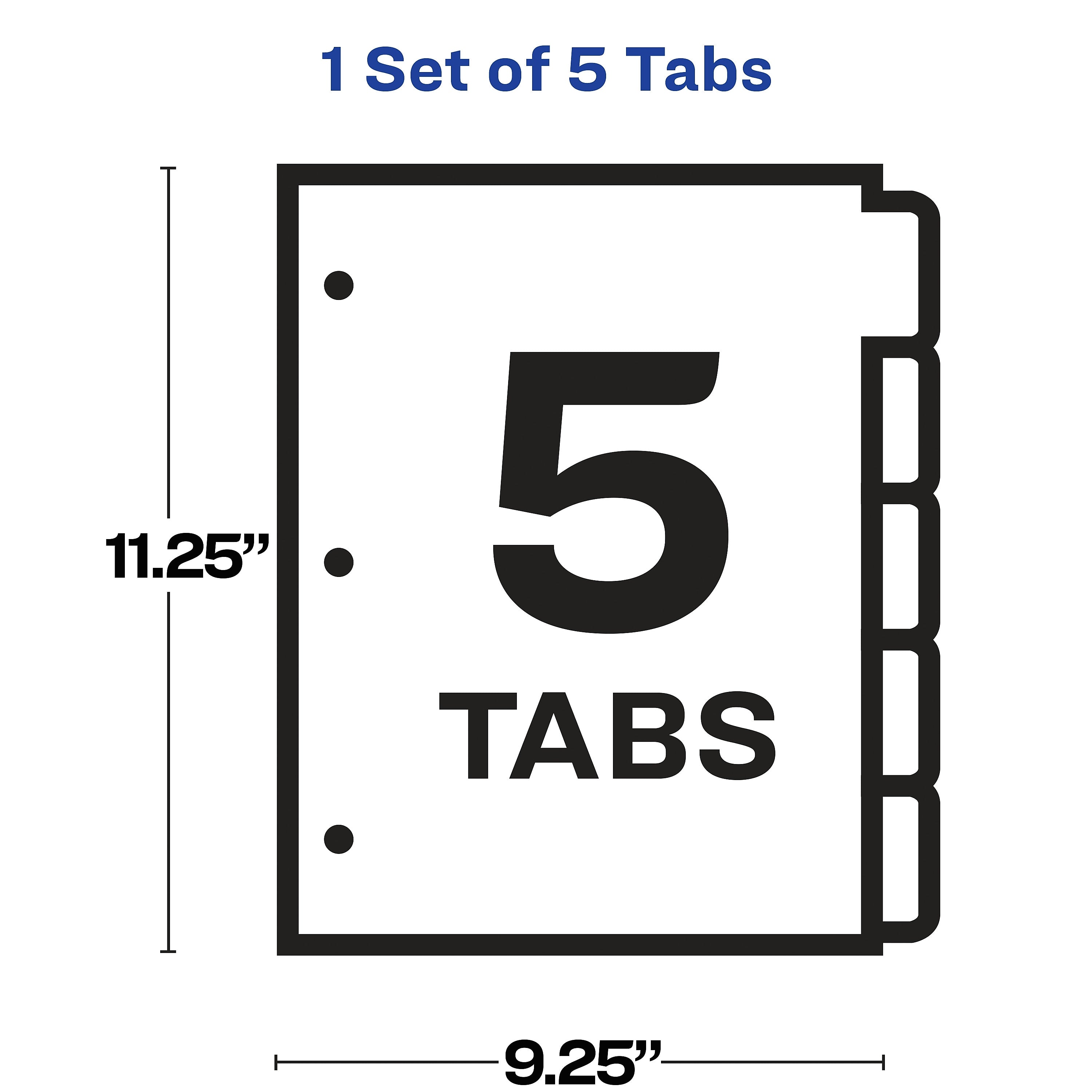 Avery Index Maker Standard Weight Sheet Protector Plastic Dividers, 5-Tab, 8-1/2