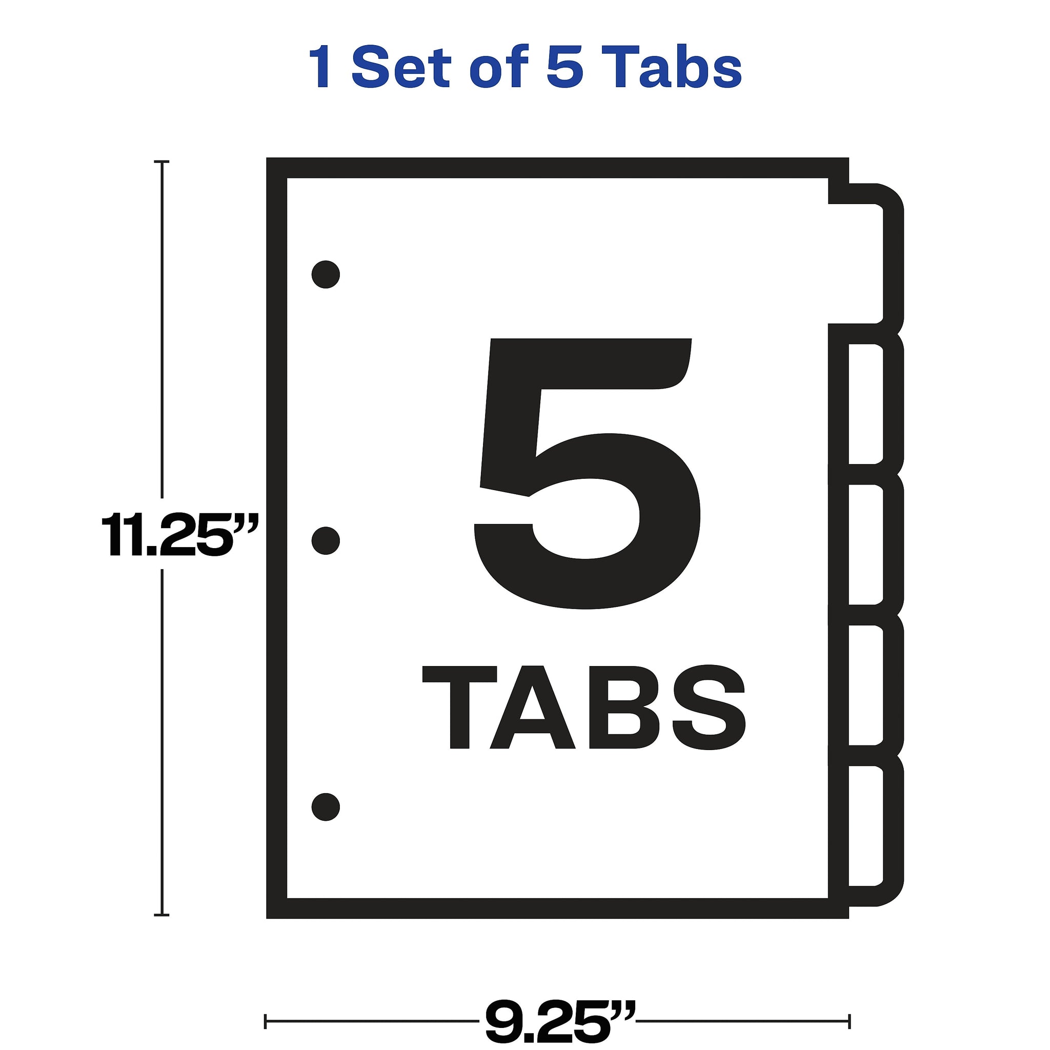 Avery Index Maker Standard Weight Sheet Protector Plastic Dividers, 5-Tab, 8-1/2