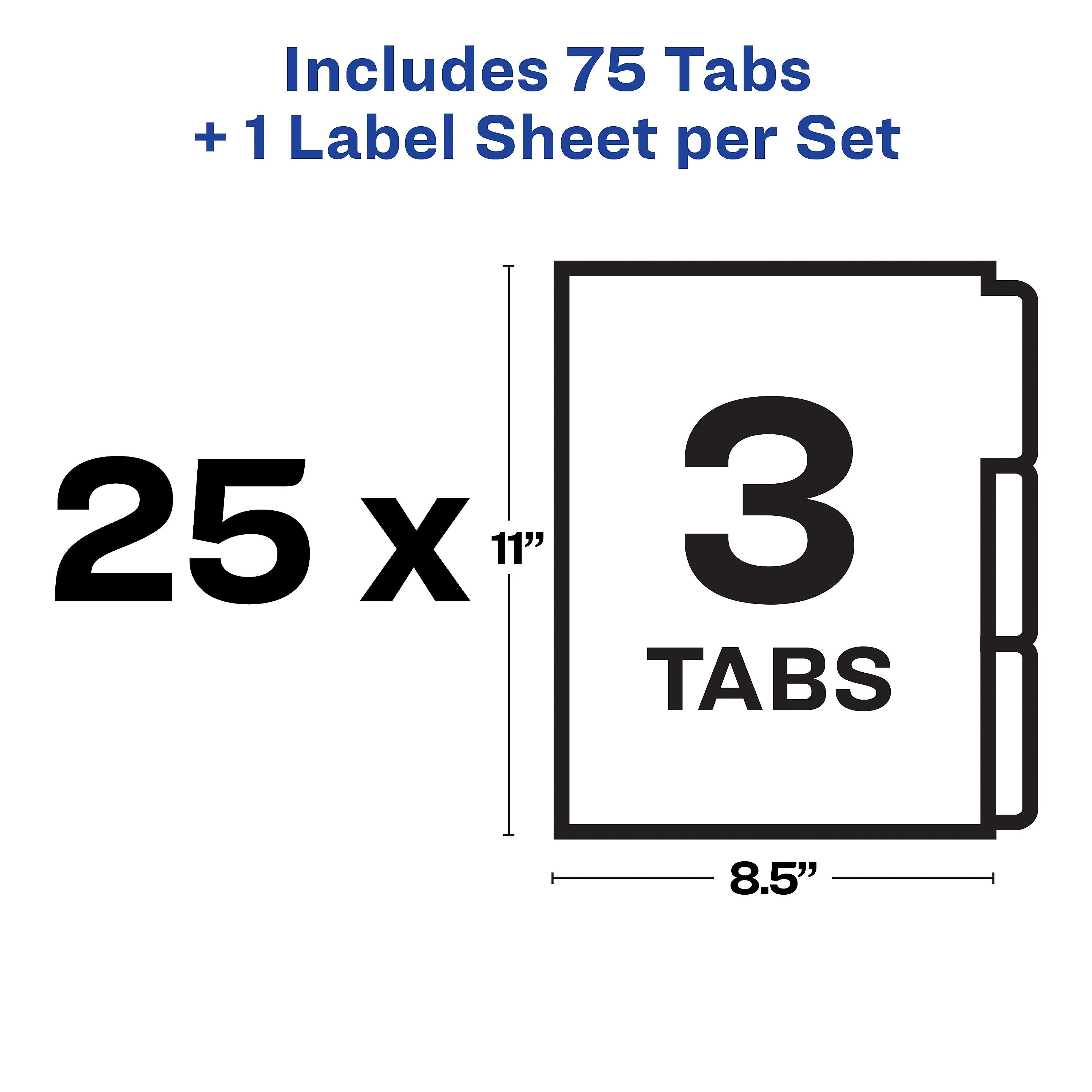 Avery Index Maker Unpunched Paper Dividers with Print & Apply Label Sheets, 3 Tabs, White