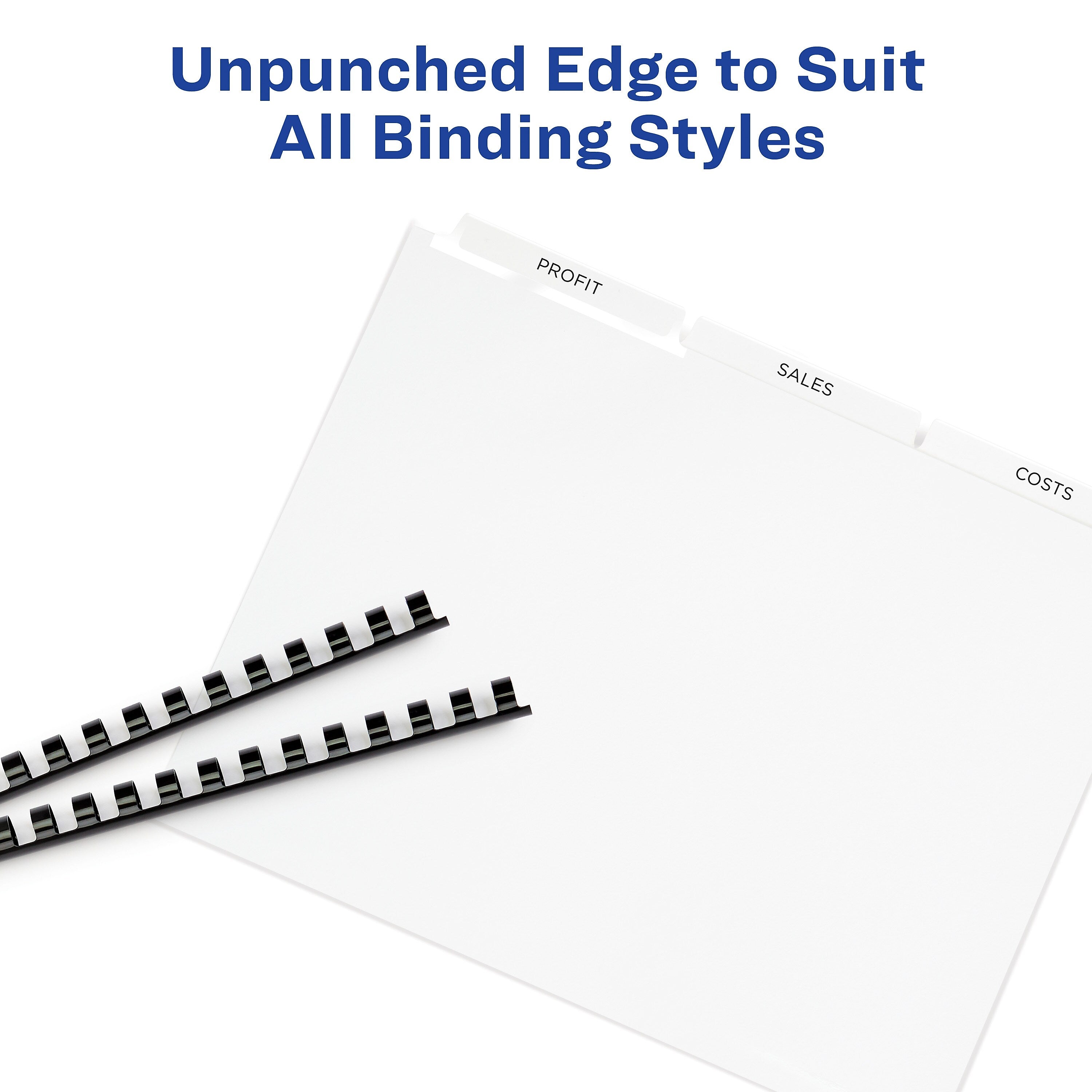 Avery Index Maker Unpunched Paper Dividers with Print & Apply Label Sheets, 8 Tabs, White, 5 Sets/Pack