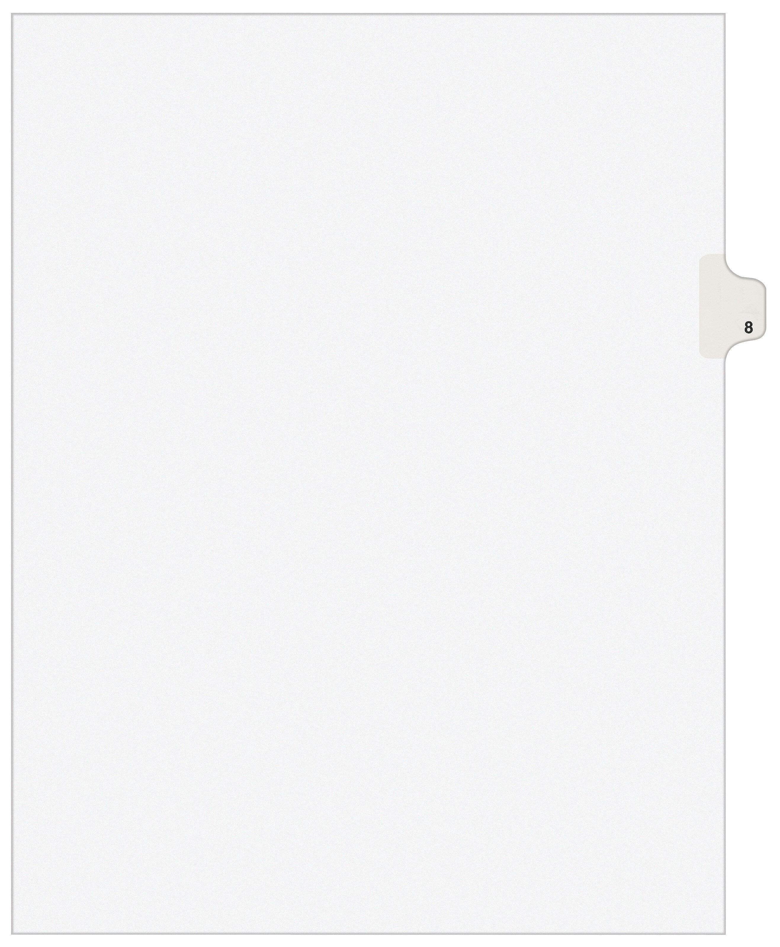 Avery Individual Numeric Paper Dividers, #8, White, 25 Sets/Pack