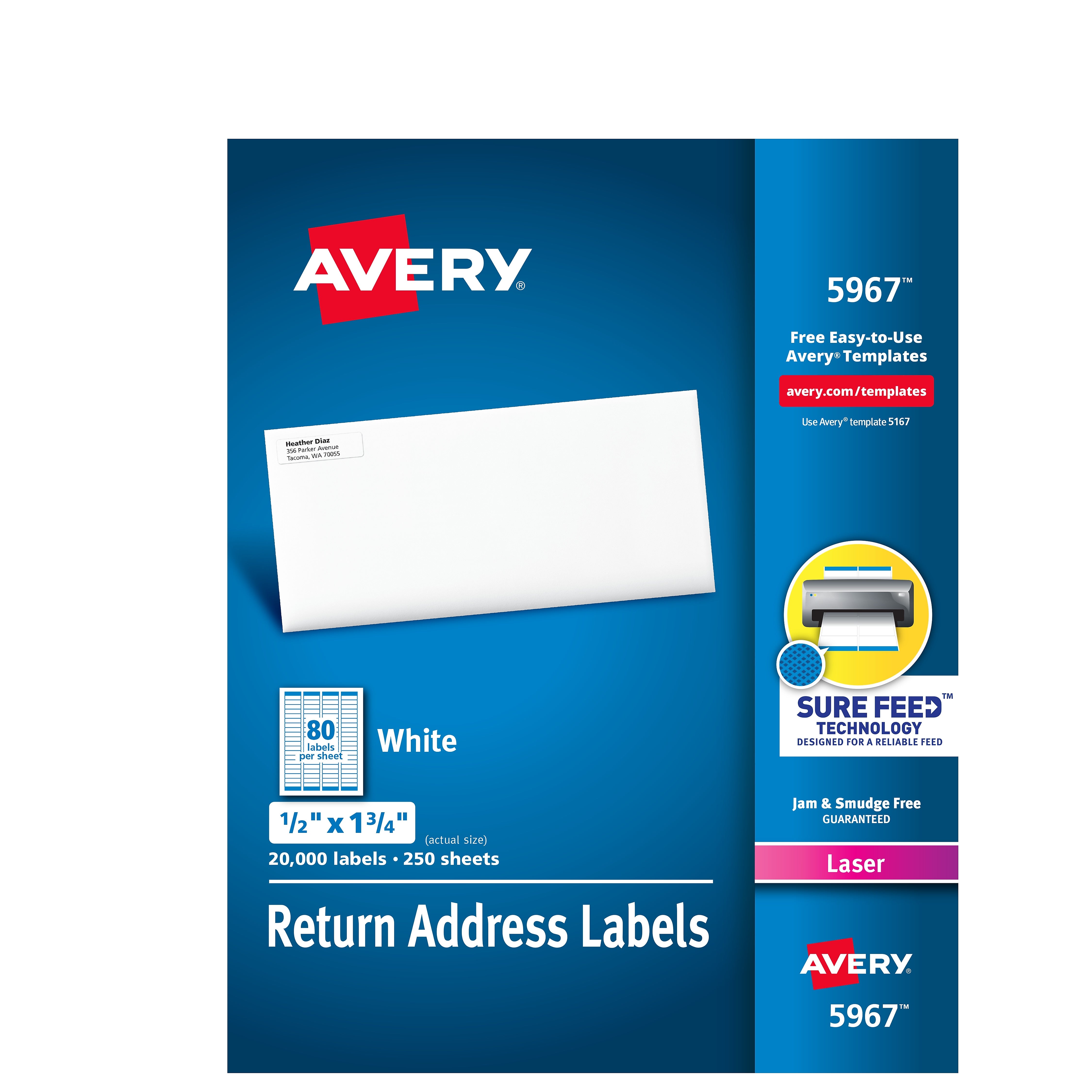 Avery Laser Return Address Labels, 1/2
