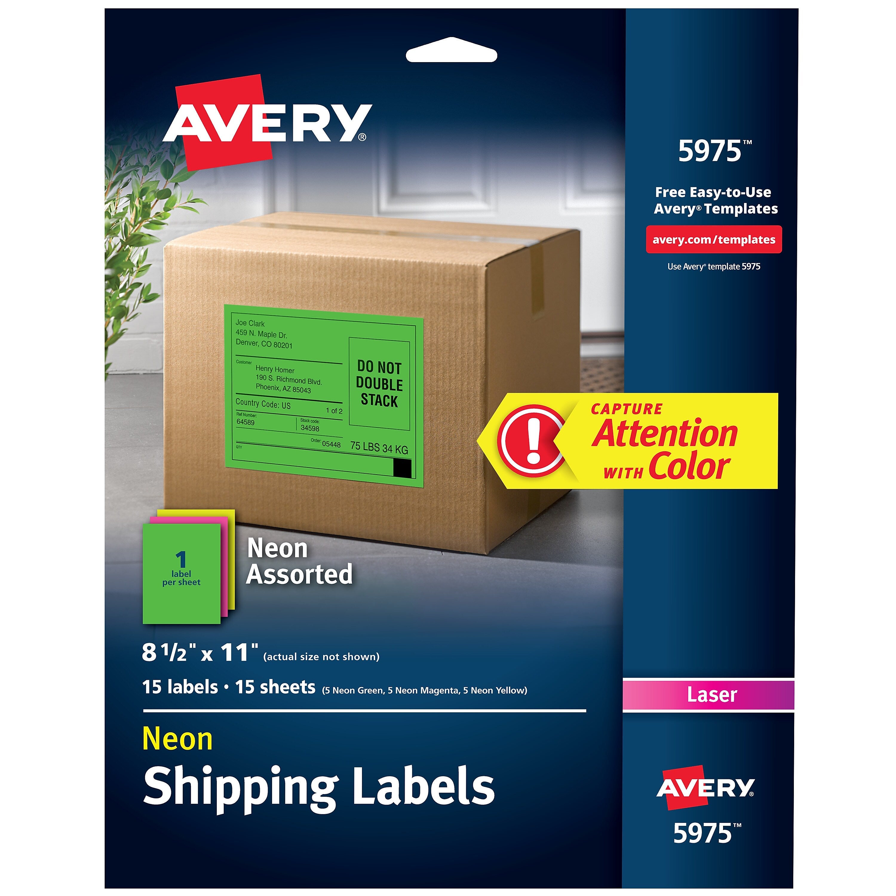 Avery Laser Shipping Labels, 8-1/2
