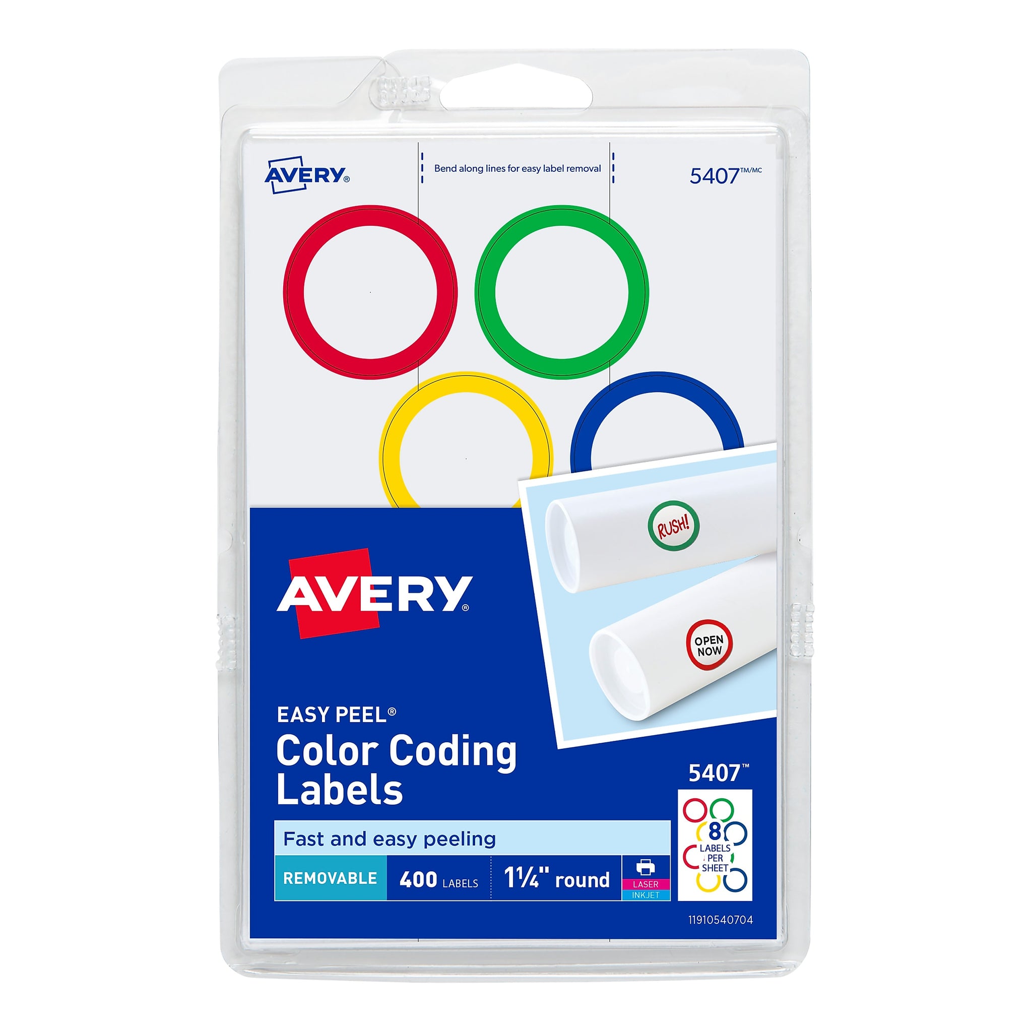 Avery Laser/Inkjet Color-Coding Labels, 1-1/4
