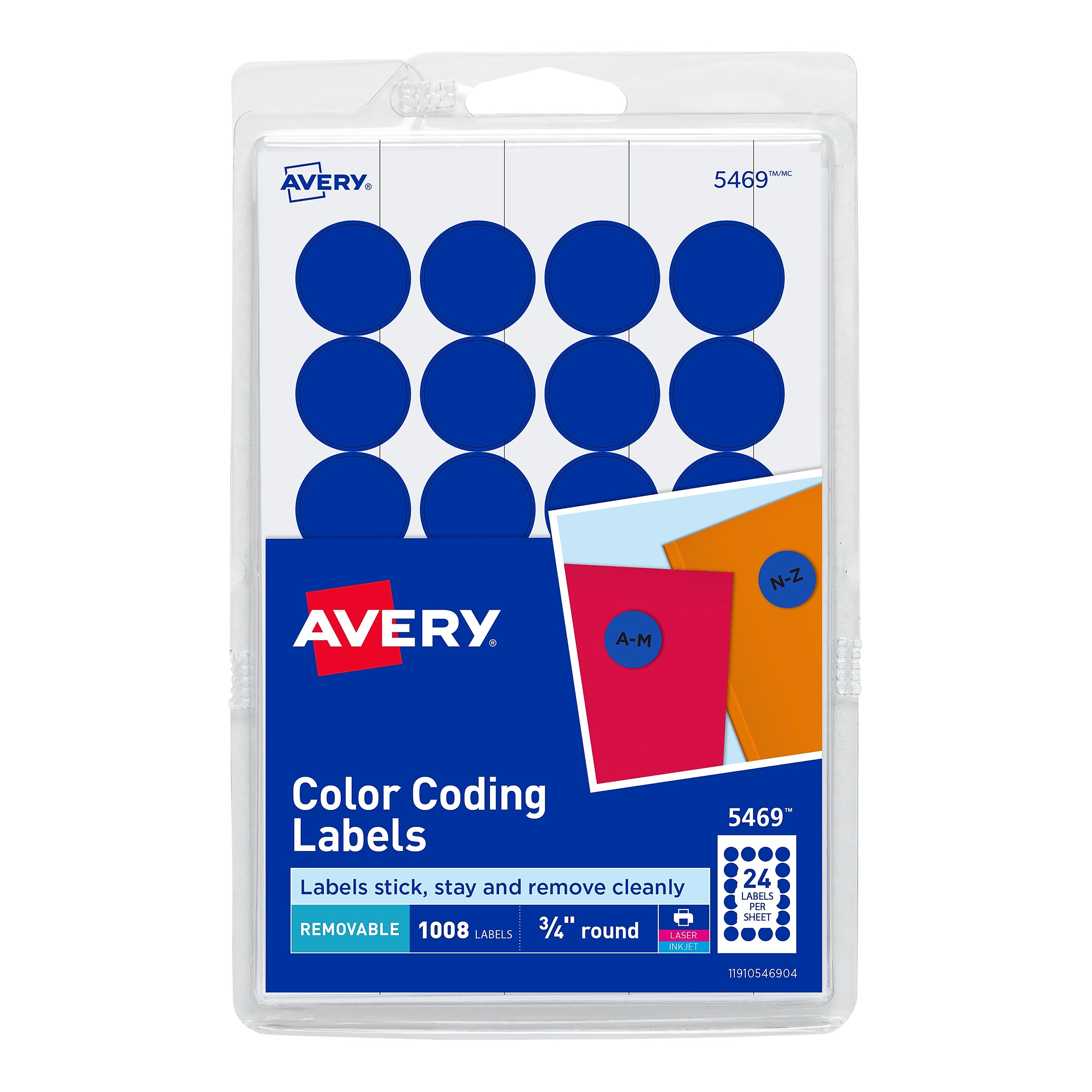 Avery Laser/Inkjet Color Coding Labels, 3/4