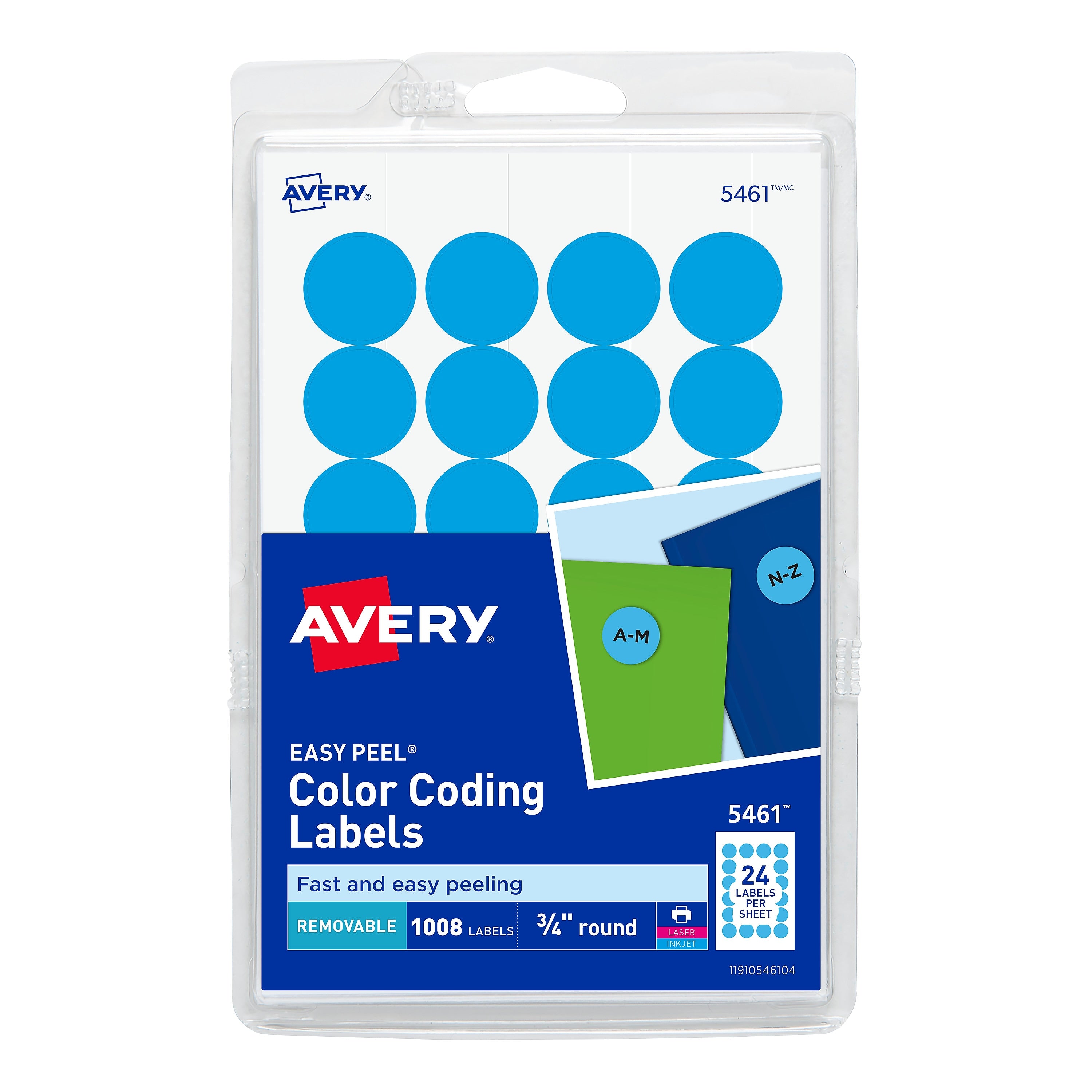 Avery Laser/Inkjet Color Coding Labels, 3/4