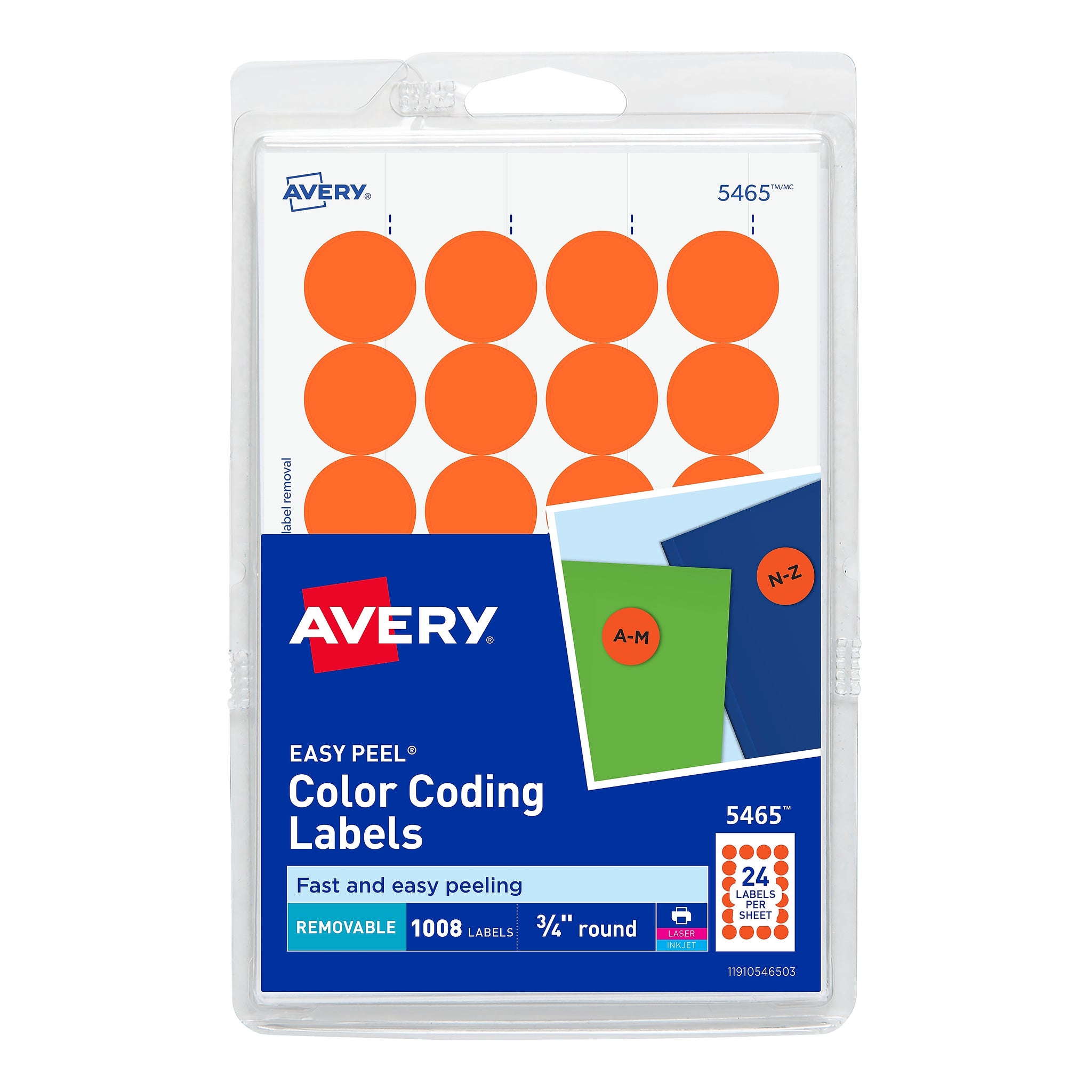 Avery Laser/Inkjet Color Coding Labels, 3/4