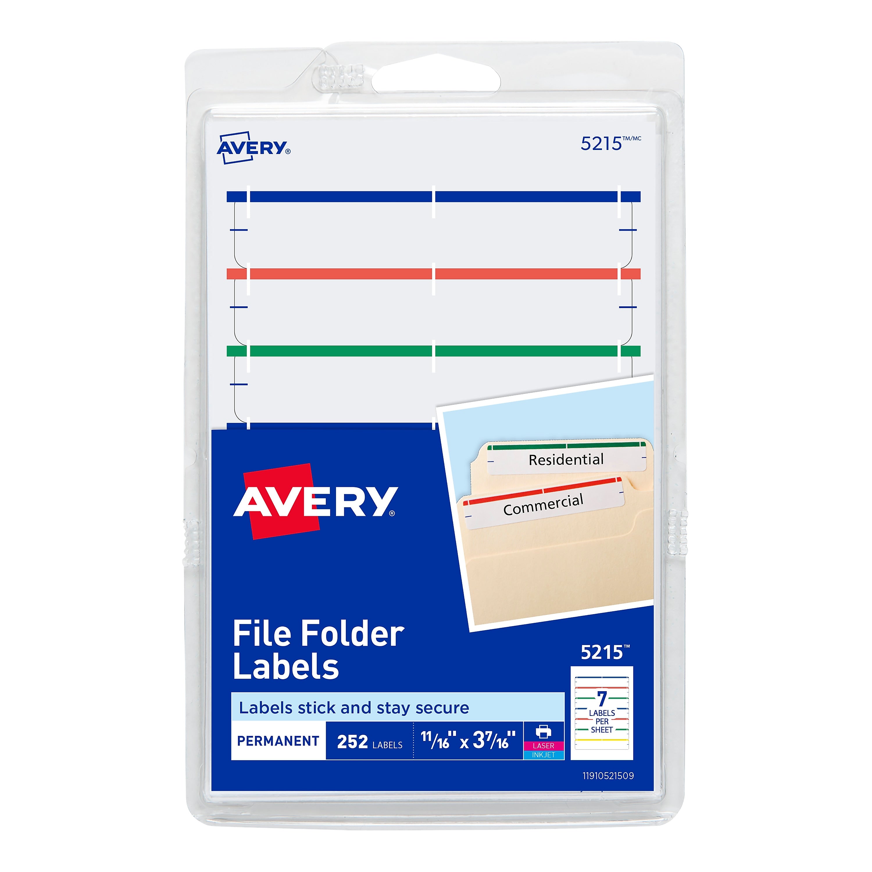 Avery Laser/Inkjet File Folder Labels, 2/3