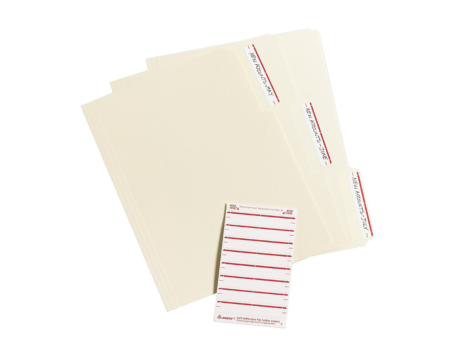 Avery Laser/Inkjet File Folder Labels, 2/3" x 3 7/16", Dark Red, 252/Pack