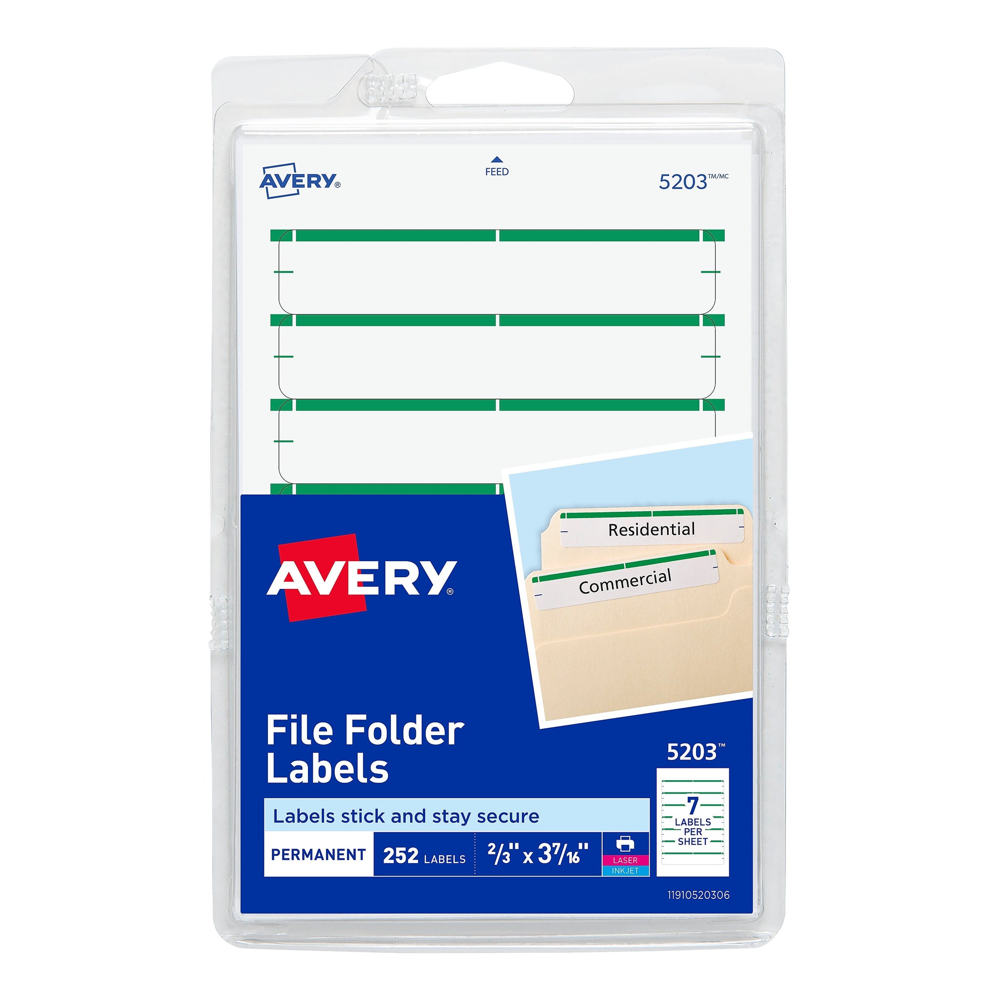 Avery Laser/Inkjet File Folder Labels, 2/3