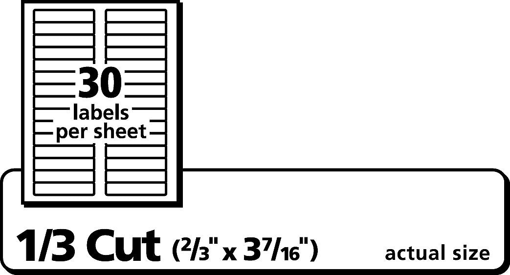 Avery Laser/Inkjet File Folder Labels, 2/3