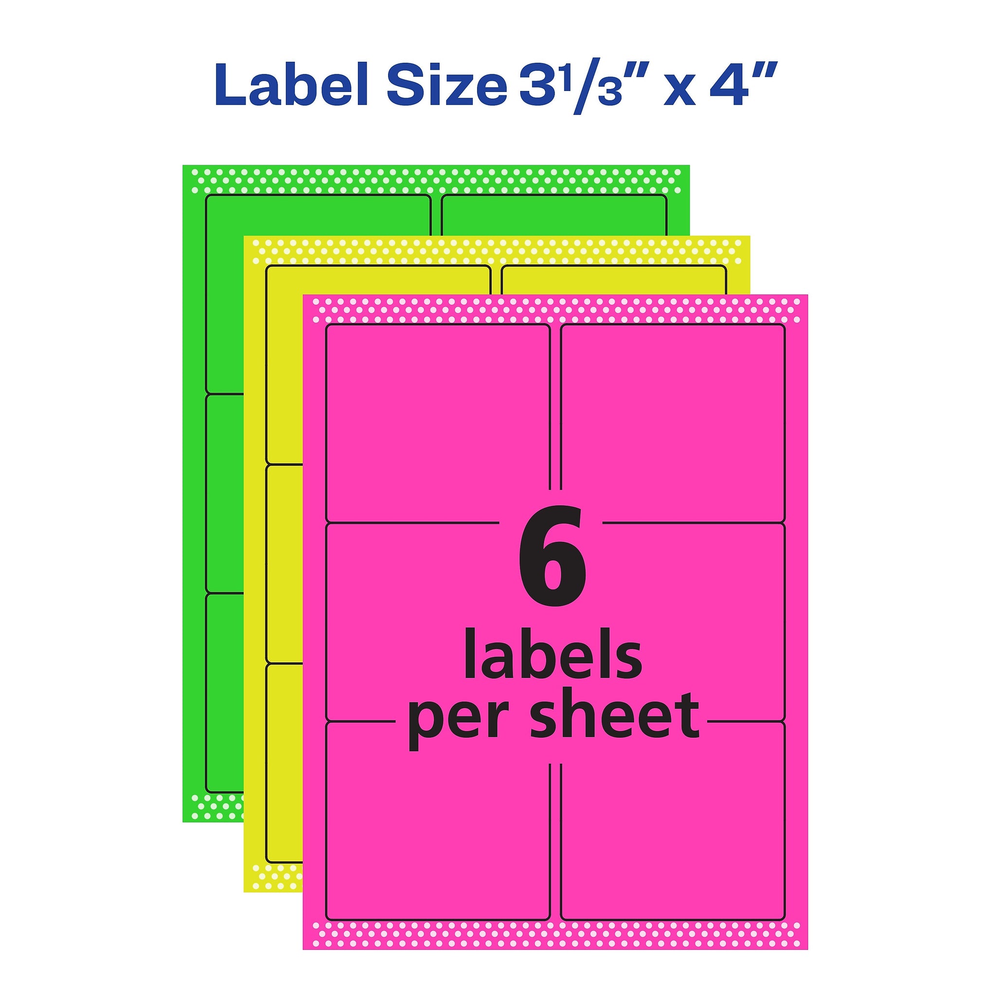 Avery Laser/Inkjet Identification Labels, 3 1/3