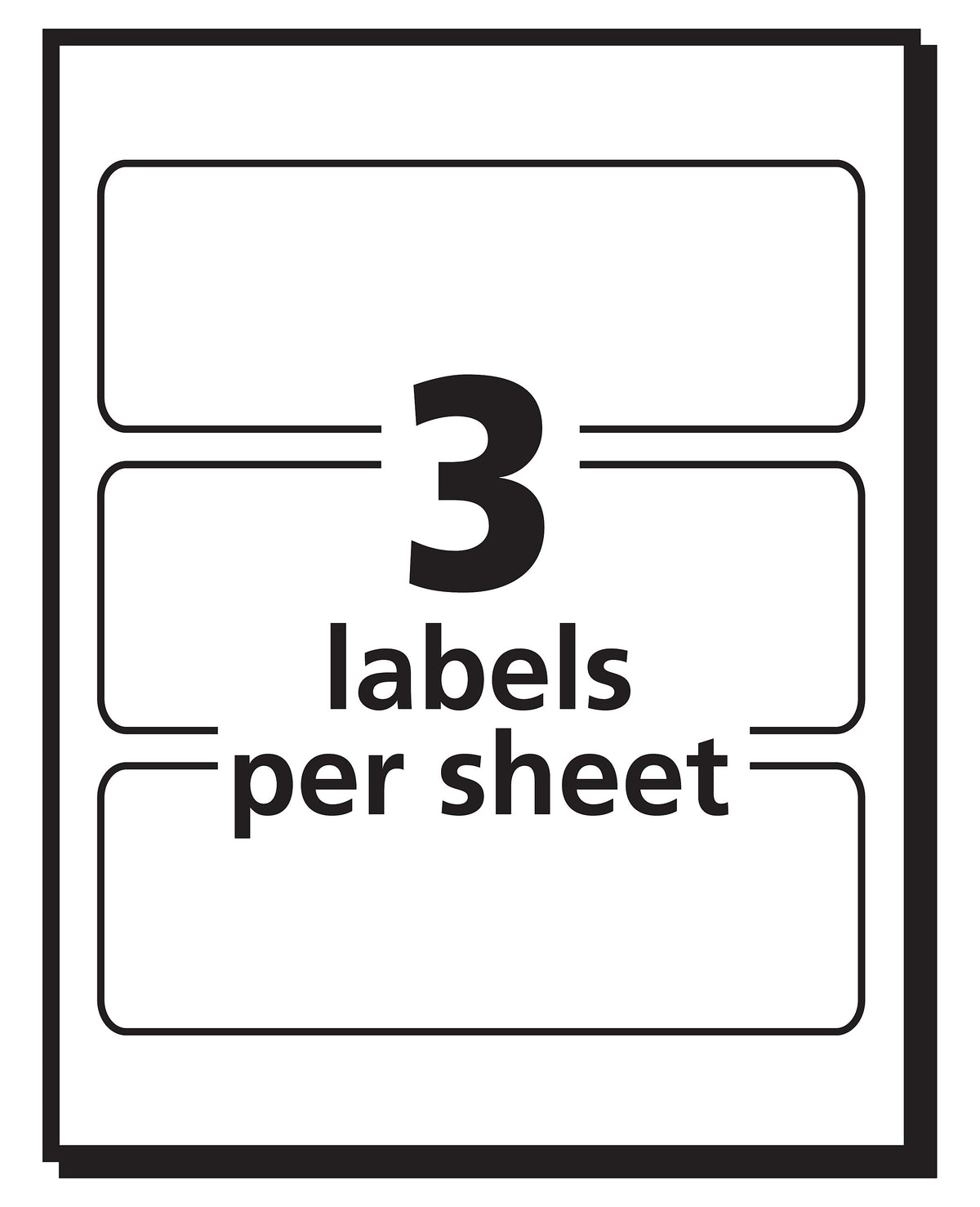 Avery Laser/Inkjet Multipurpose Labels, 1 1/2" x 3", White, 3 Labels/Sheet, 50 Sheets/Pack, 150 Labels/Pack