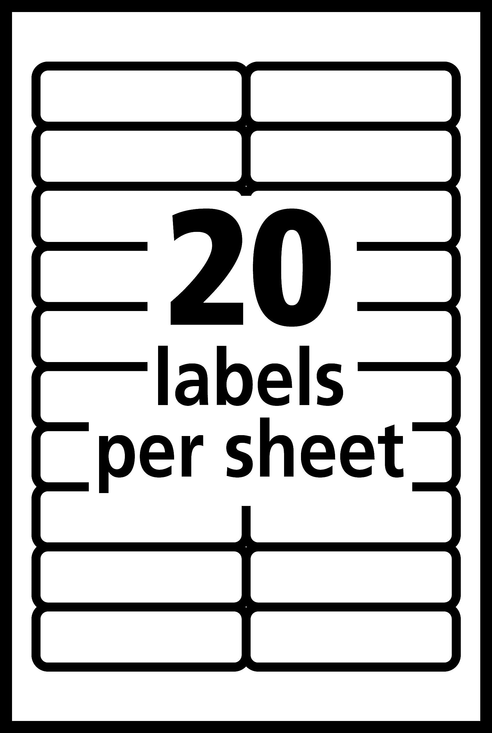 Avery Laser/Inkjet Multipurpose Labels, 1/2" x 1 3/4", White, 20/Sheet, 42 Sheets/Pack