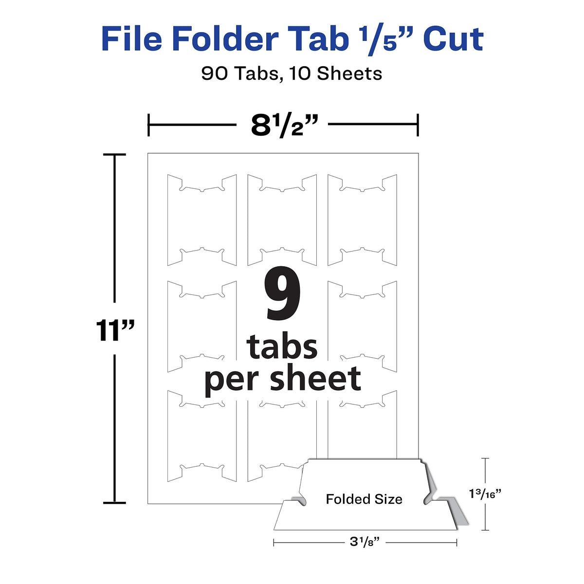 Avery Laser/Inkjet Permanent Adhesive Hanging File Tabs, White, 90 Labels Per Pack