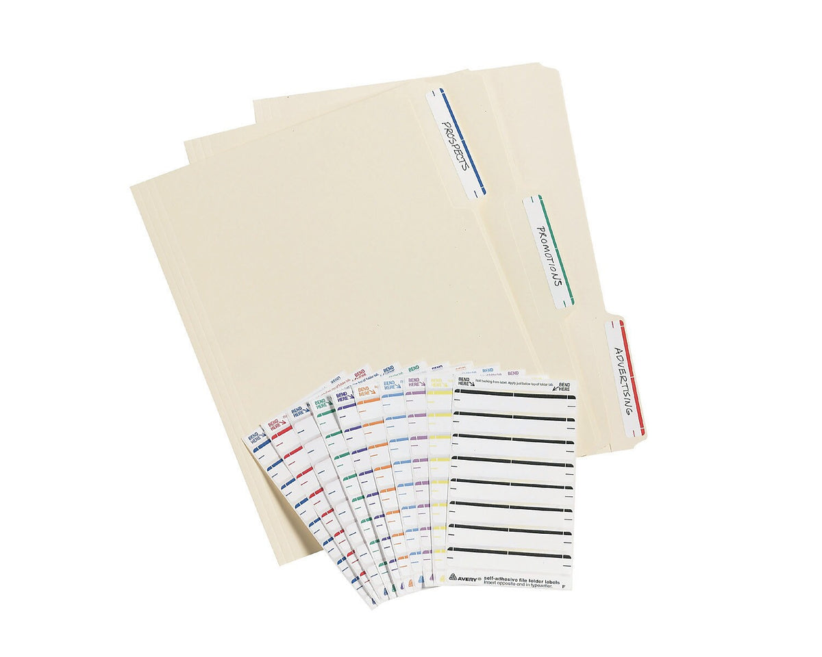 Avery Laser/Inkjet Permanent Print-or-Write File Folder Labels, White, 252 Labels Per Pack