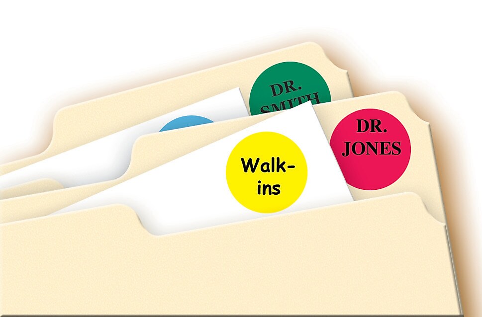 Avery Laser/Inkjet Round Print-and-Write Color-Coding Labels, Assorted Colors, 1008 Labels Per Pack