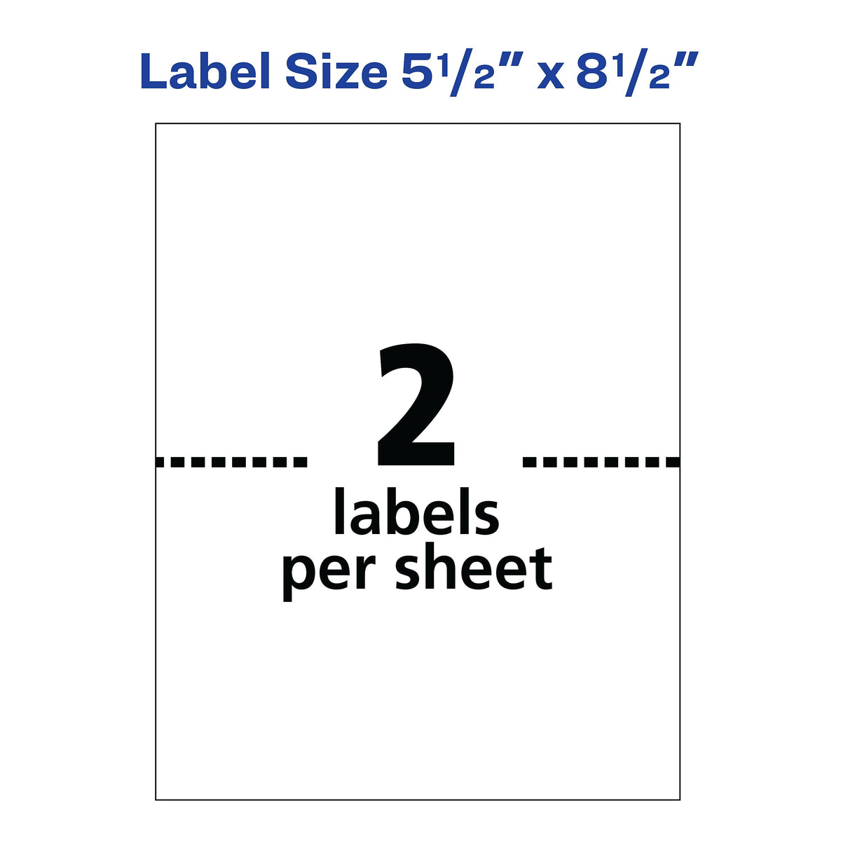 Avery Laser/Inkjet Shipping Labels, 5-1/2" x 8-1/2", White, 2 Labels/Sheet, 250 Sheets/Box