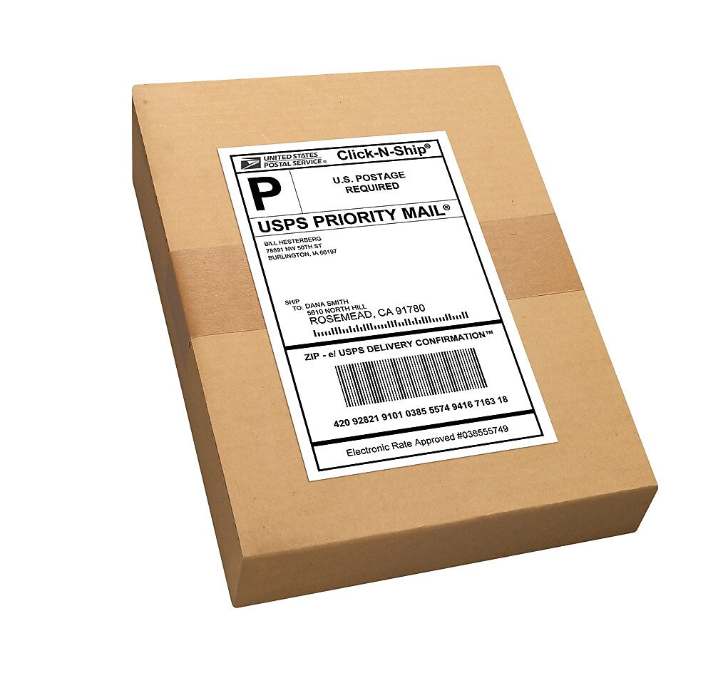 Avery Laser/Inkjet Shipping Labels, 5-1/2" x 8-1/2", White, 2 Labels/Sheet, 250 Sheets/Box