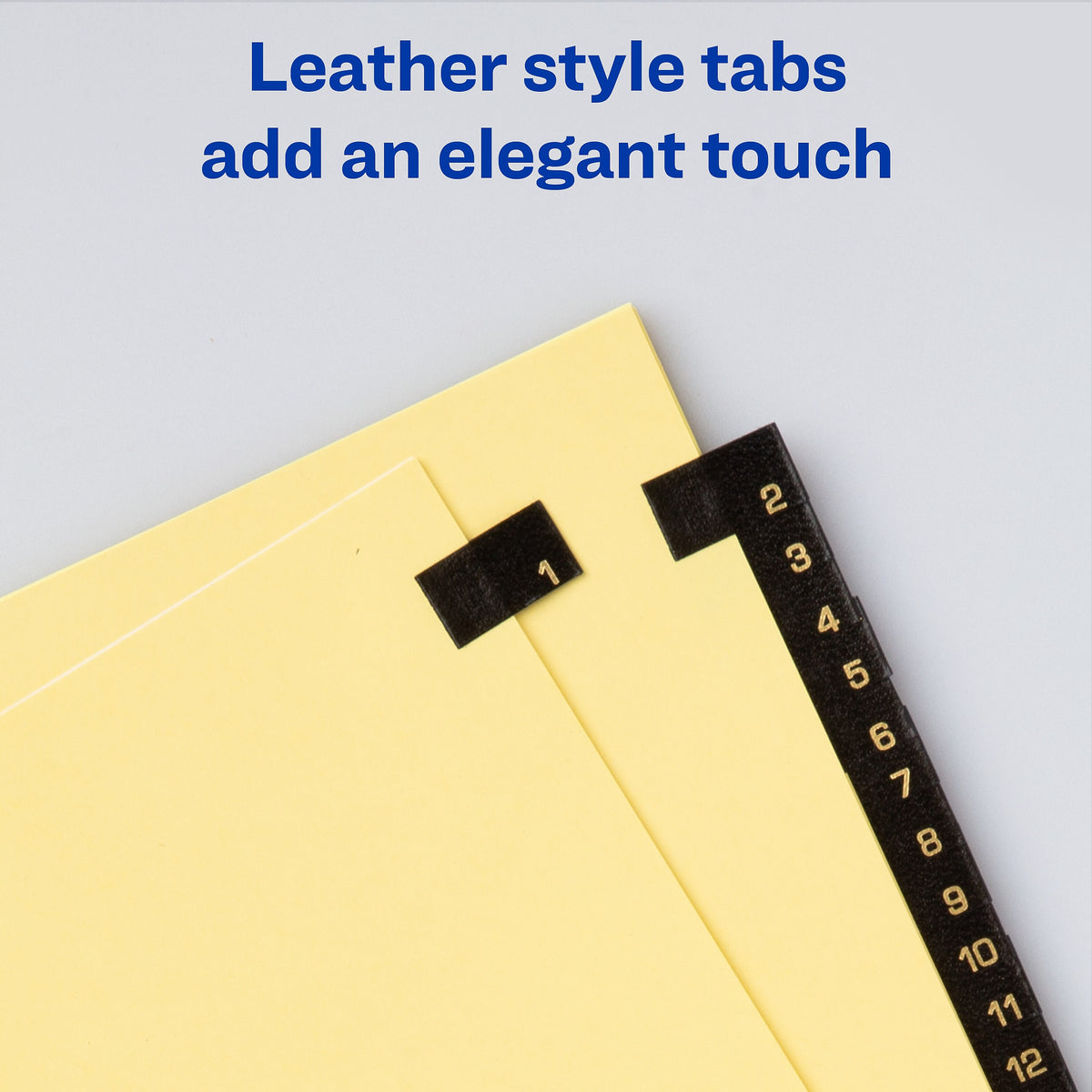 Avery Leather Style Pre-Printed Daily Tab Paper Dividers, 31 Tabs, Buff with Black Tabs