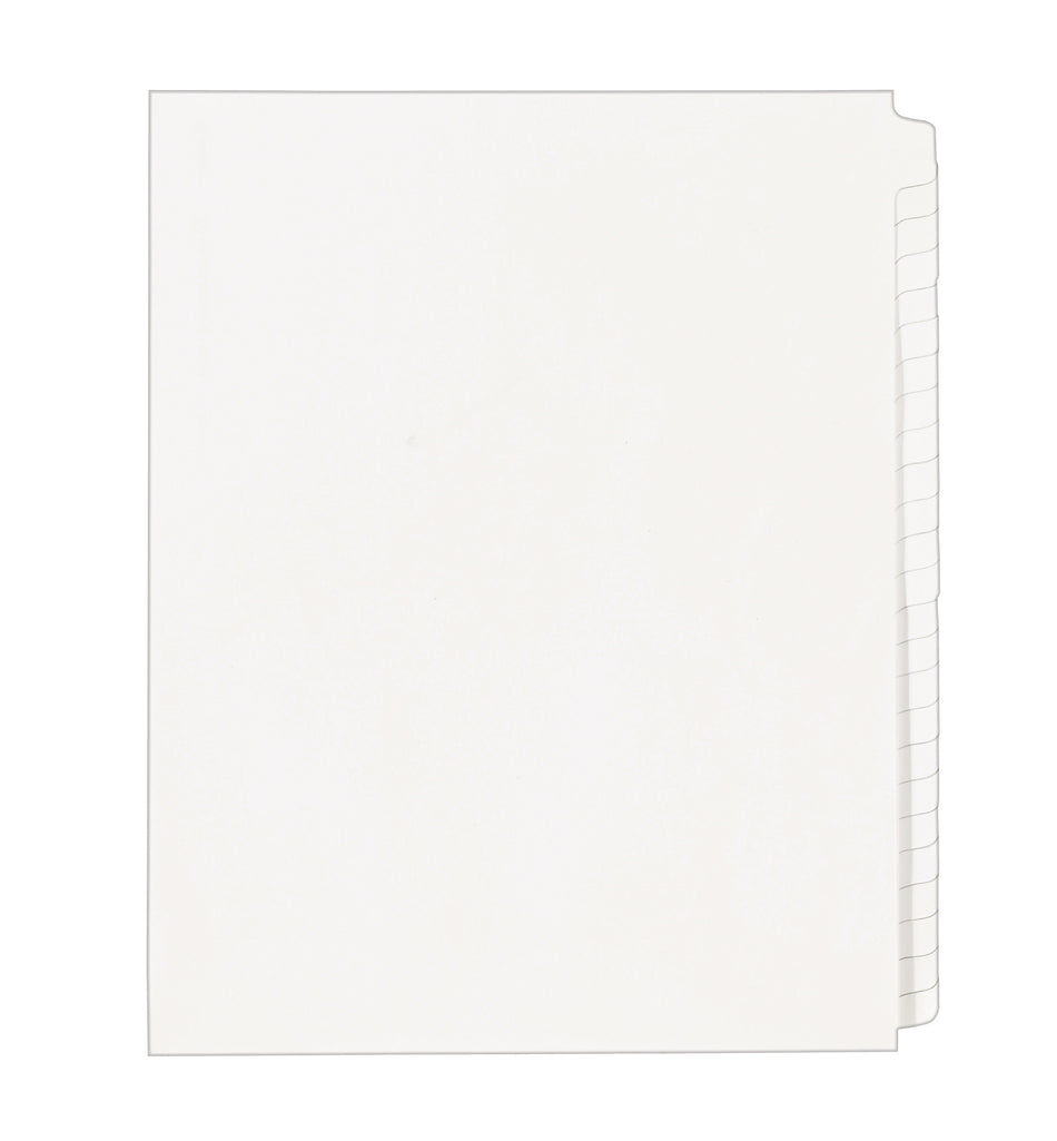 Avery Legal Blank Paper Dividers, White Unlaminated Tabs, Letter Size, 25/Pack