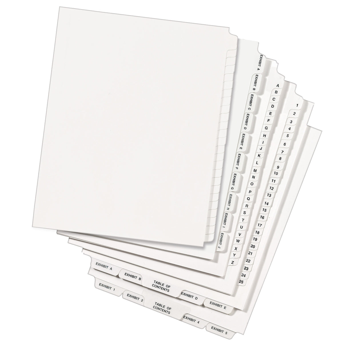 Avery Legal Blank Paper Dividers, White Unlaminated Tabs, Letter Size, 25/Pack