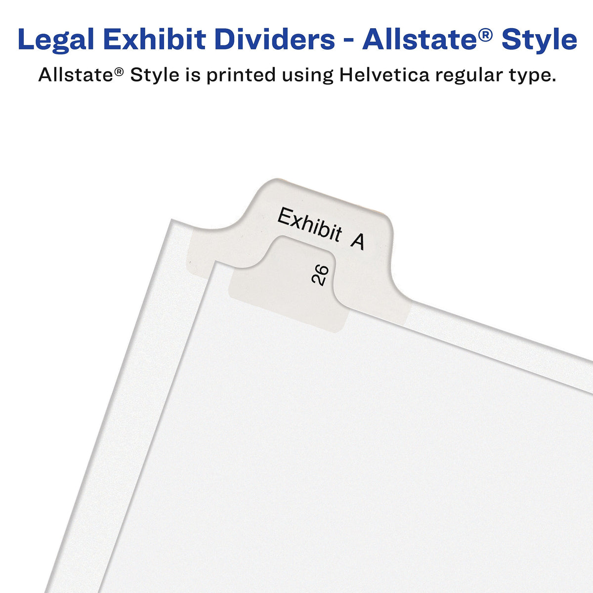 Avery Legal Pre-Printed Paper Divider Collated Set, 101-125 Tabs, White, Allstate Style, Letter Size