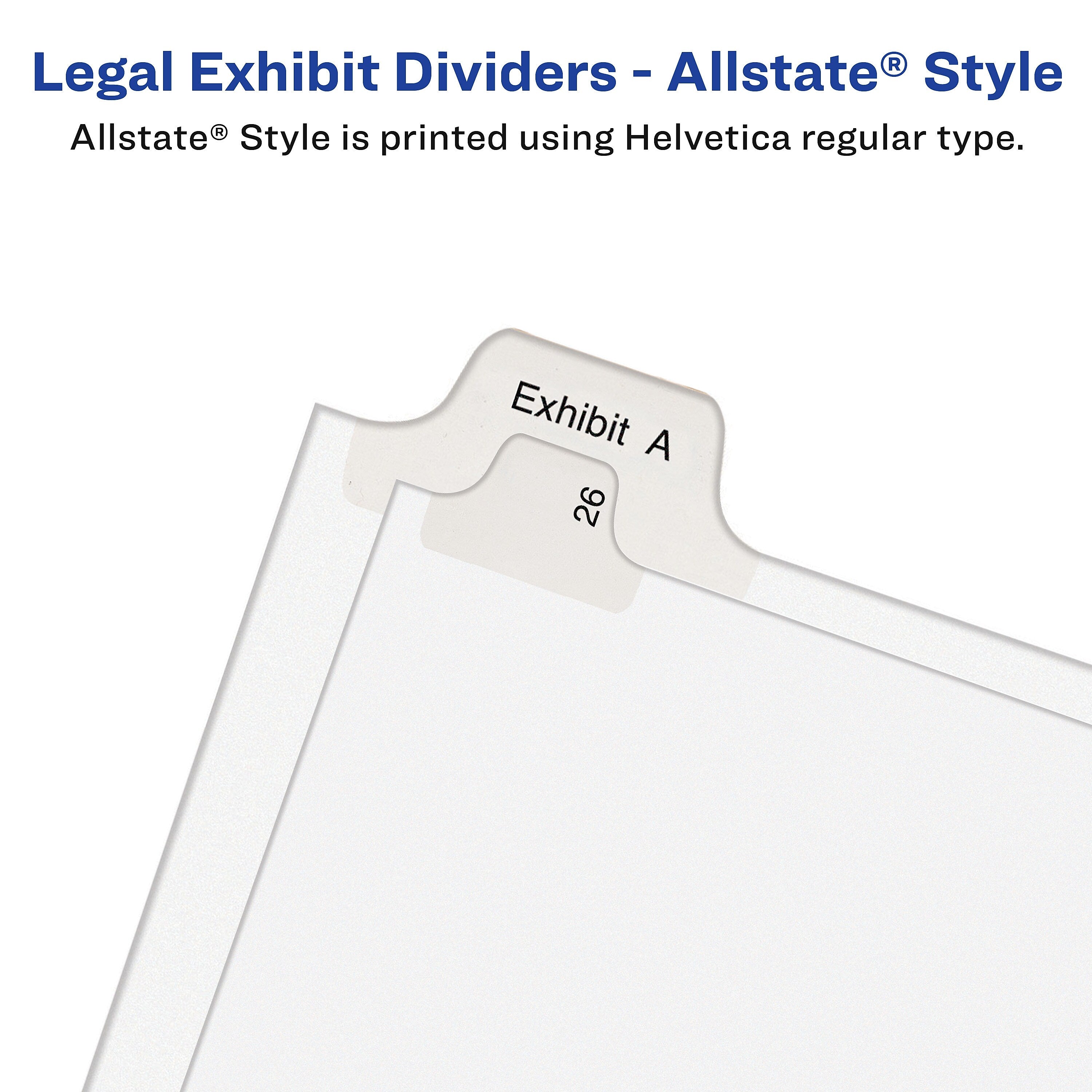 Avery Legal Pre-Printed Paper Divider Collated Set, 101-125 Tabs, White, Allstate Style, Letter Size