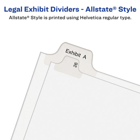 Avery Legal Pre-Printed Paper Divider Collated Set, 101-125 Tabs, White, Allstate Style, Letter Size