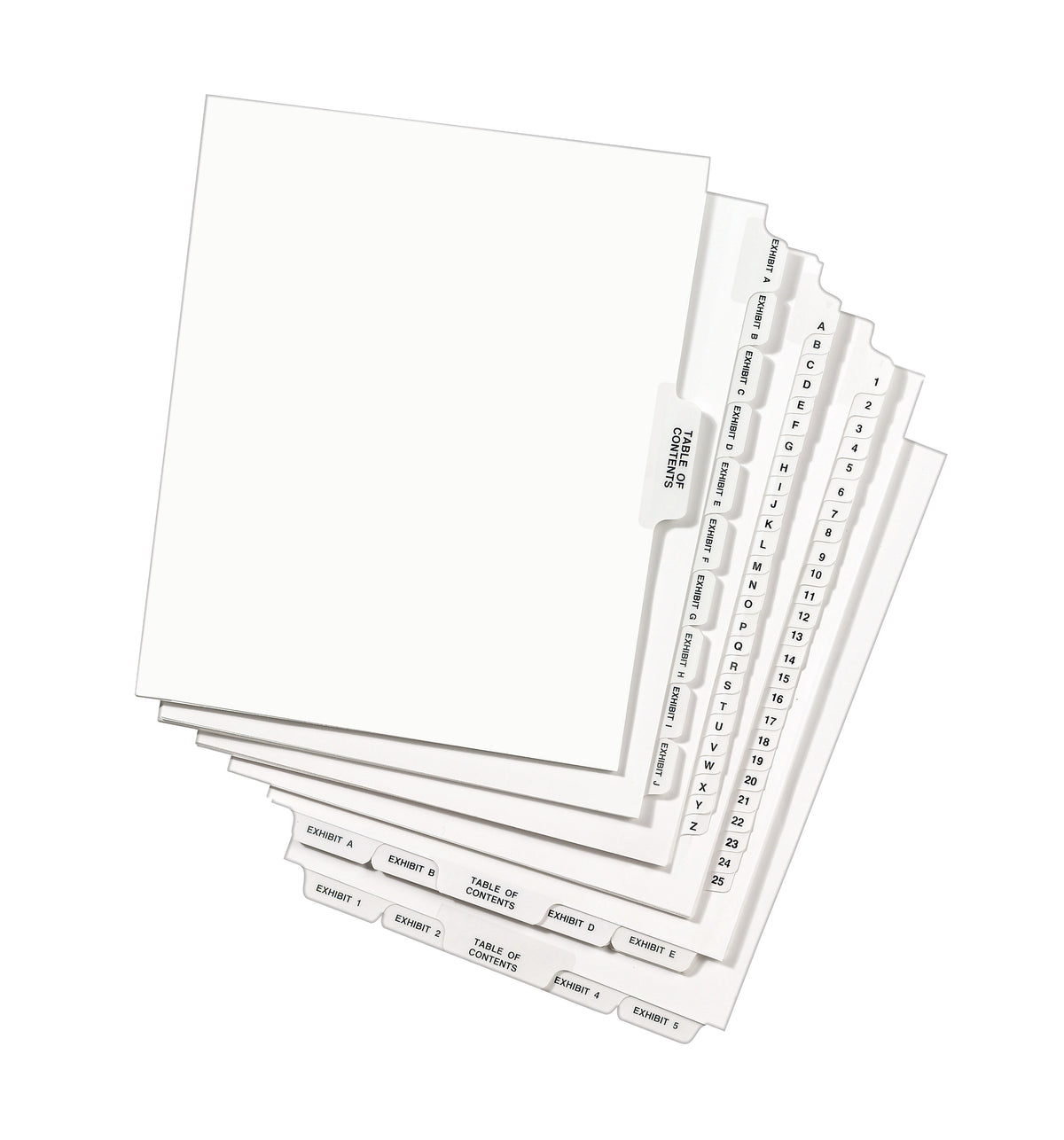 Avery Legal Pre-Printed Paper Divider Collated Set, 101-125 Tabs, White, Avery Style, Letter Size