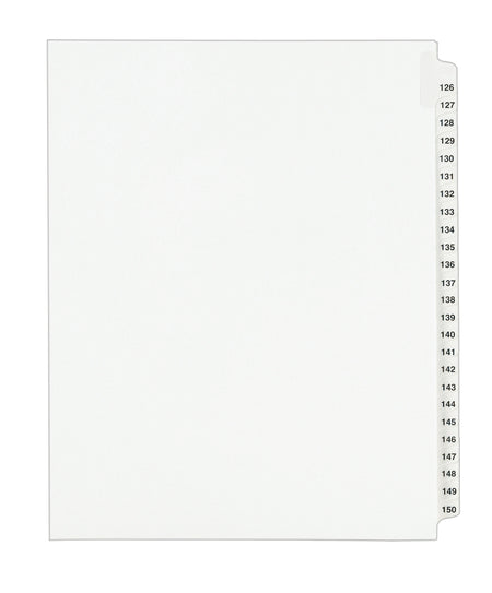 Avery Legal Pre-Printed Paper Divider Collated Set, 126-150 Tabs, White, Avery Style, Letter Size