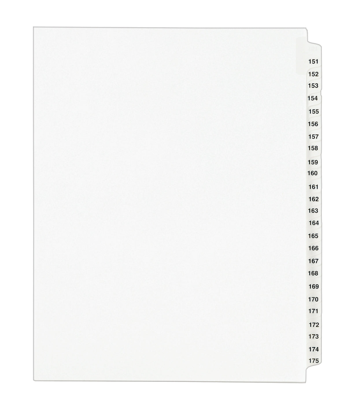 Avery Legal Pre-Printed Paper Divider Collated Set, 151-175 Tabs, White, Avery Style, Letter Size